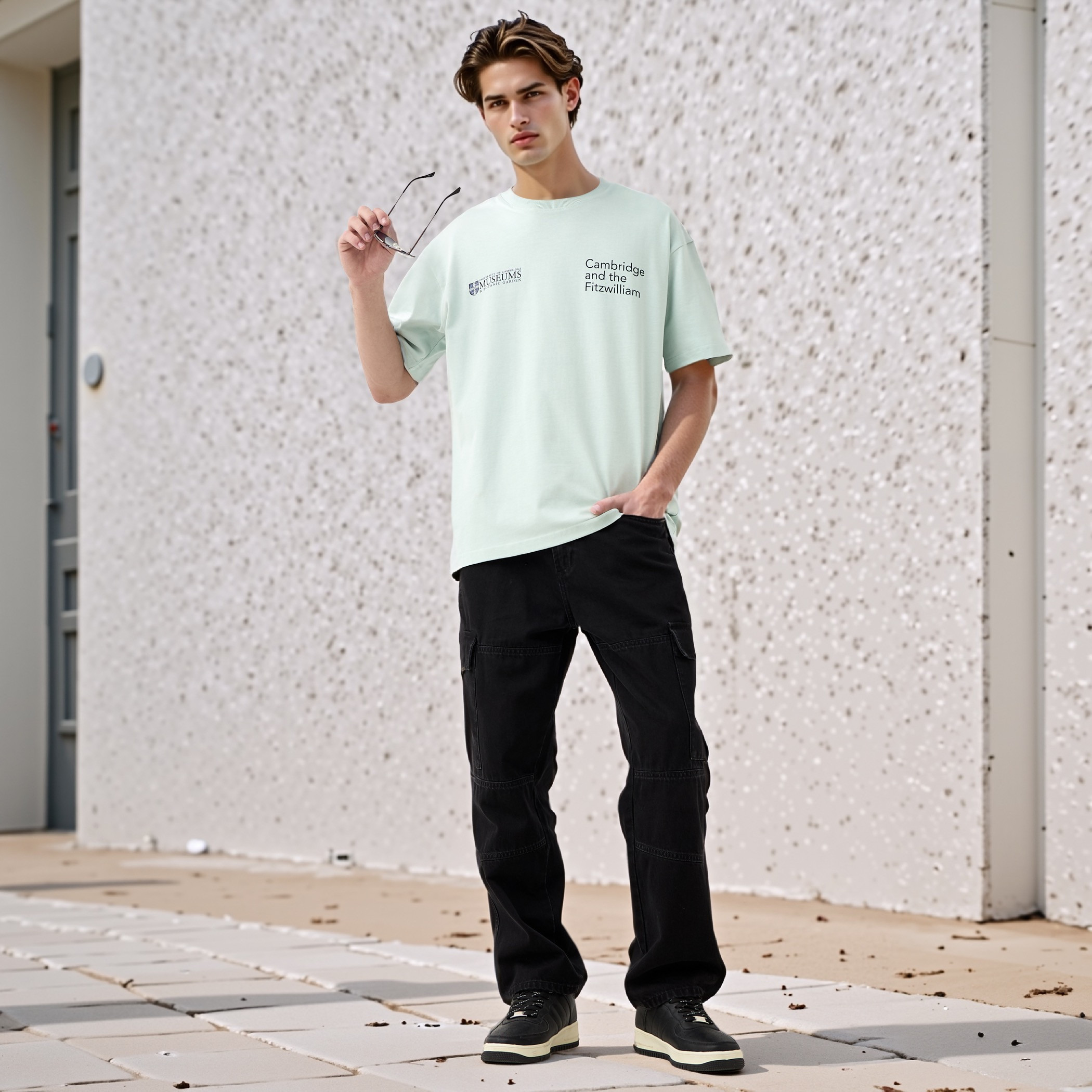 تيشيرت رجالي من جامعة كامبريدج برقبة دائرية وأكمام قصيرة-men-clothing-tshirtsandpolos-tshirts-image-2