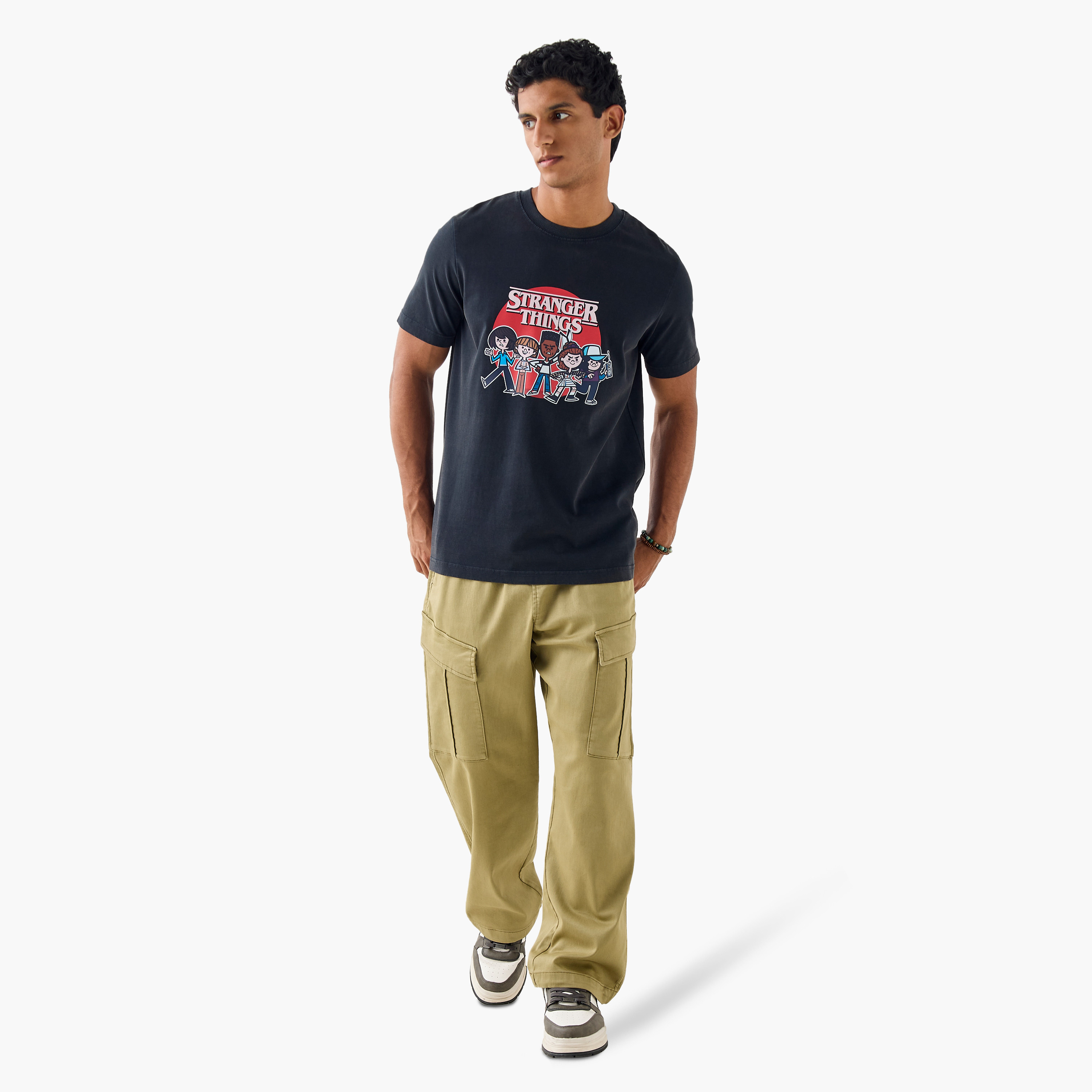 Stranger Things Print T-Shirt with Crew Neck-men-clothing-tshirtsandpolos-tshirts-image-2