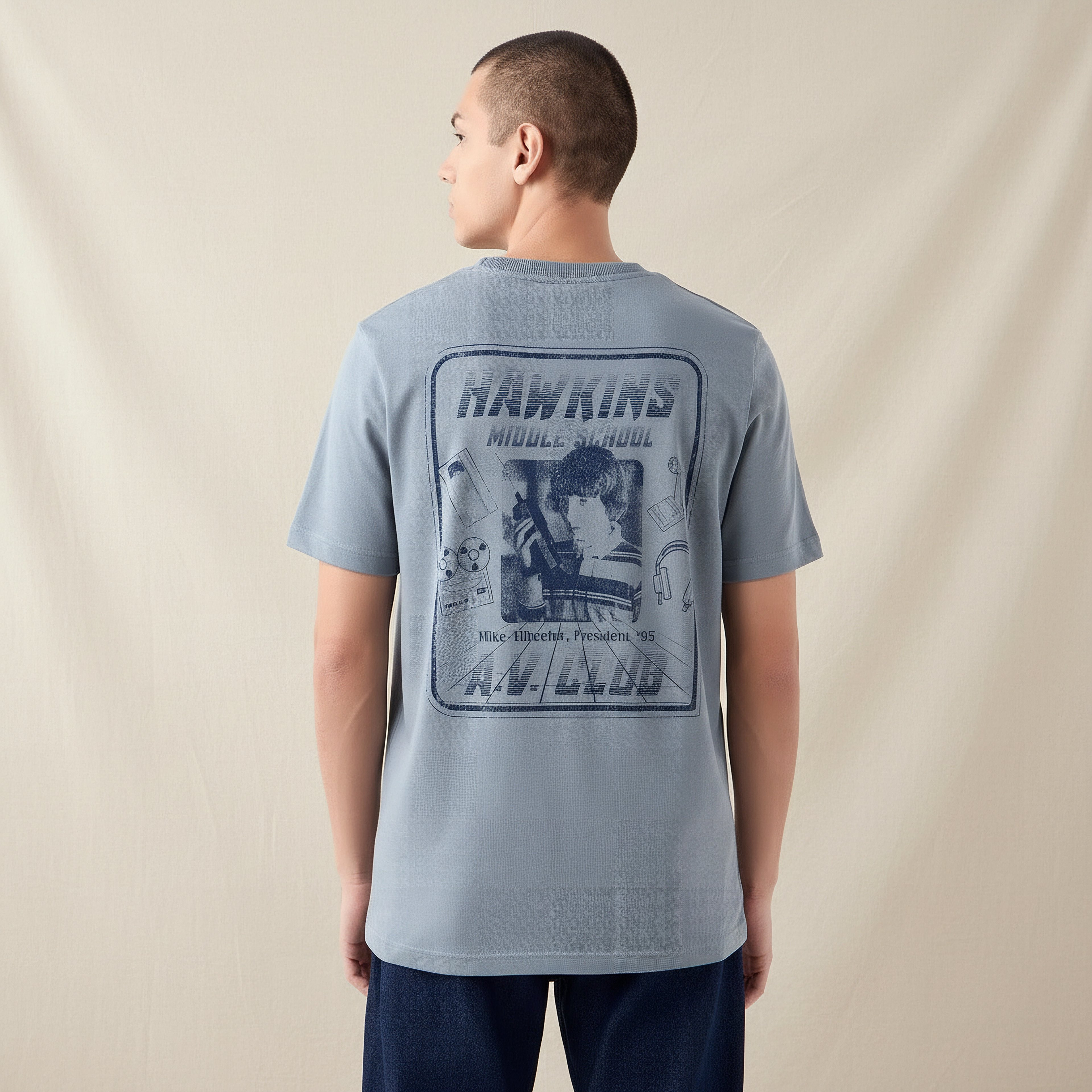 Hawkins Middle School Print T-shirt-men-clothing-tshirtsandpolos-tshirts-image-1
