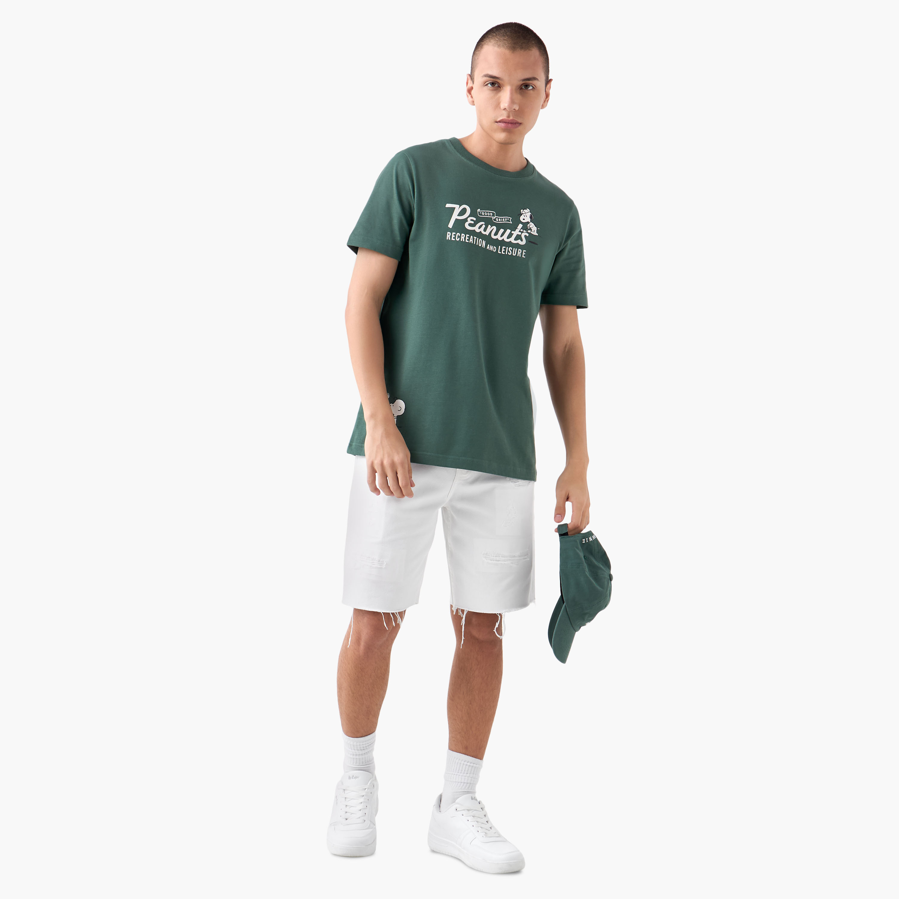 Peanuts Print T-shirt with Crew Neck-men-clothing-tshirtsandpolos-tshirts-image-2