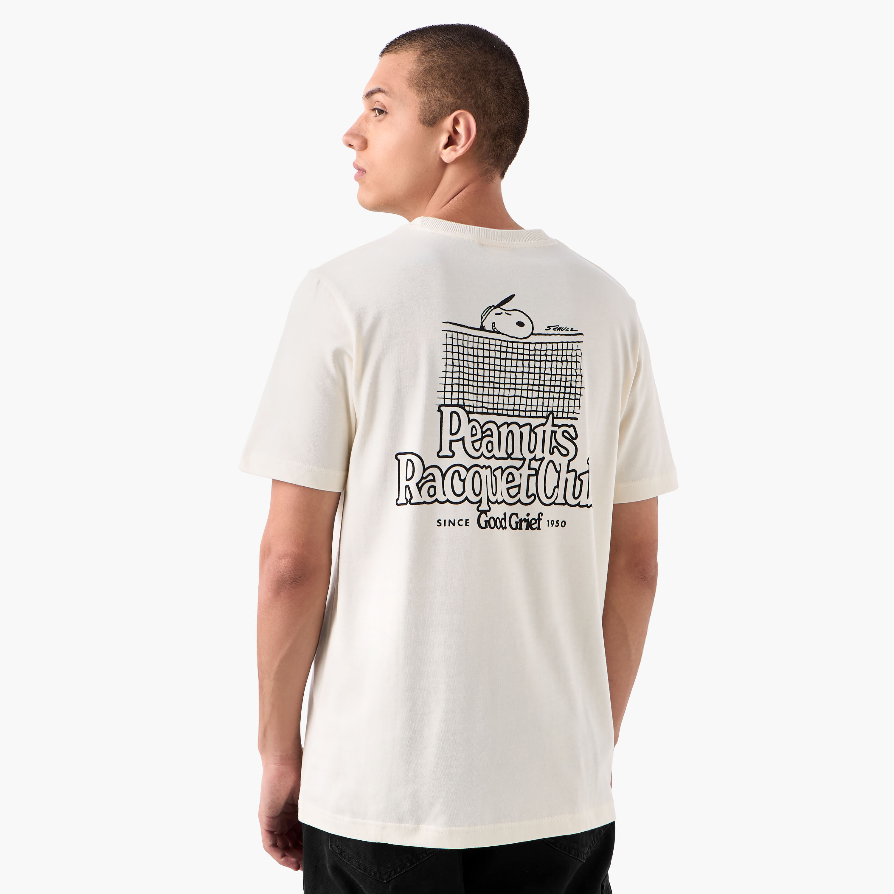 Peanuts Print T-shirt with Crew Neck-men-clothing-tshirtsandpolos-tshirts-image-1