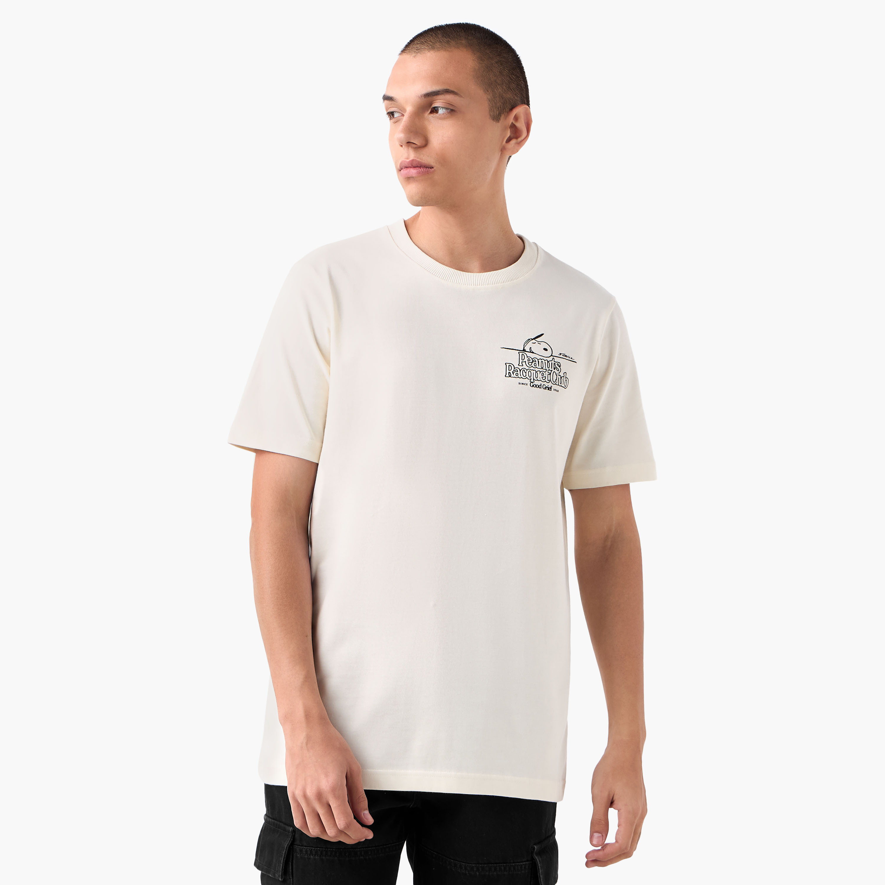 Peanuts Print T-shirt with Crew Neck-men-clothing-tshirtsandpolos-tshirts-image-3