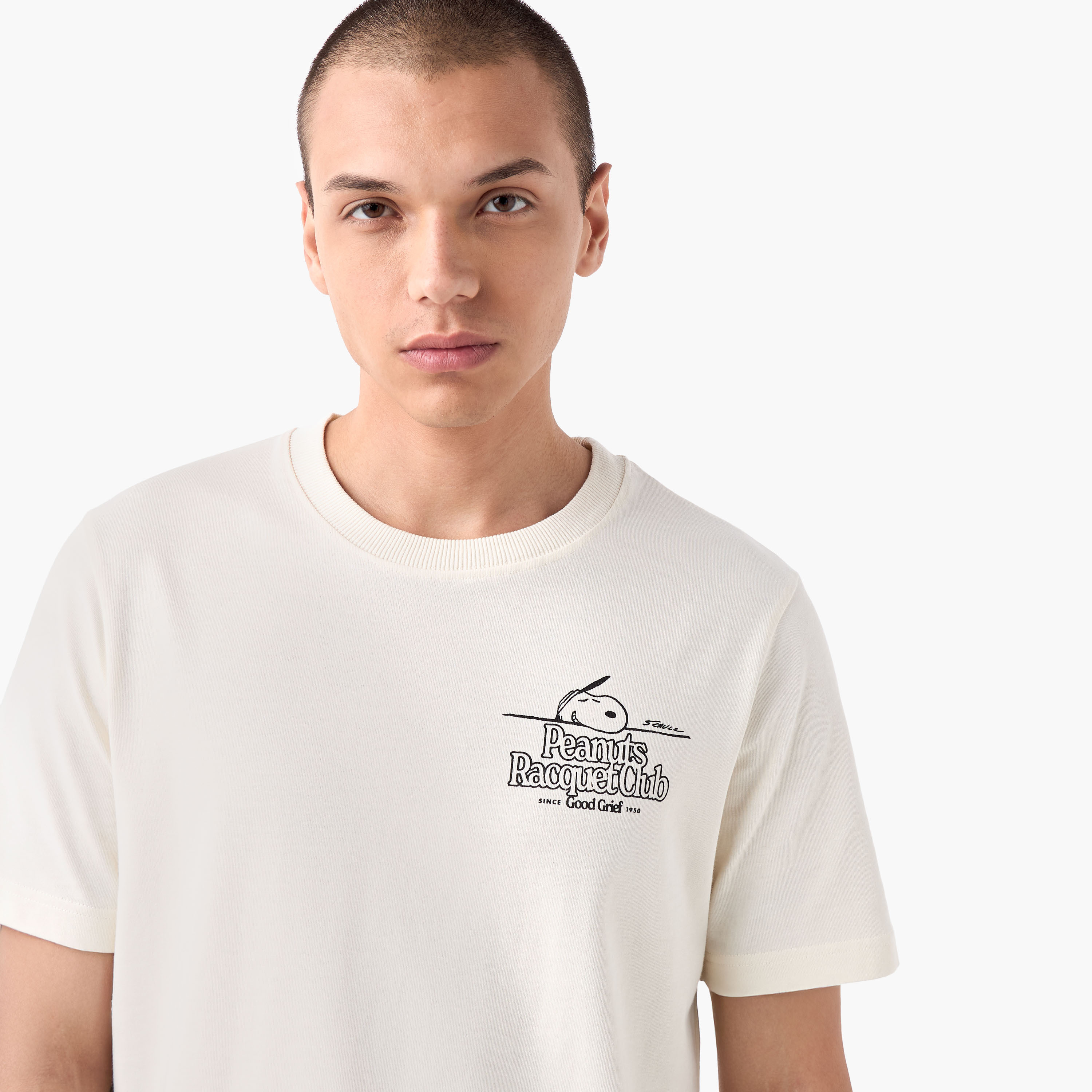 Peanuts Print T-shirt with Crew Neck-men-clothing-tshirtsandpolos-tshirts-image-4