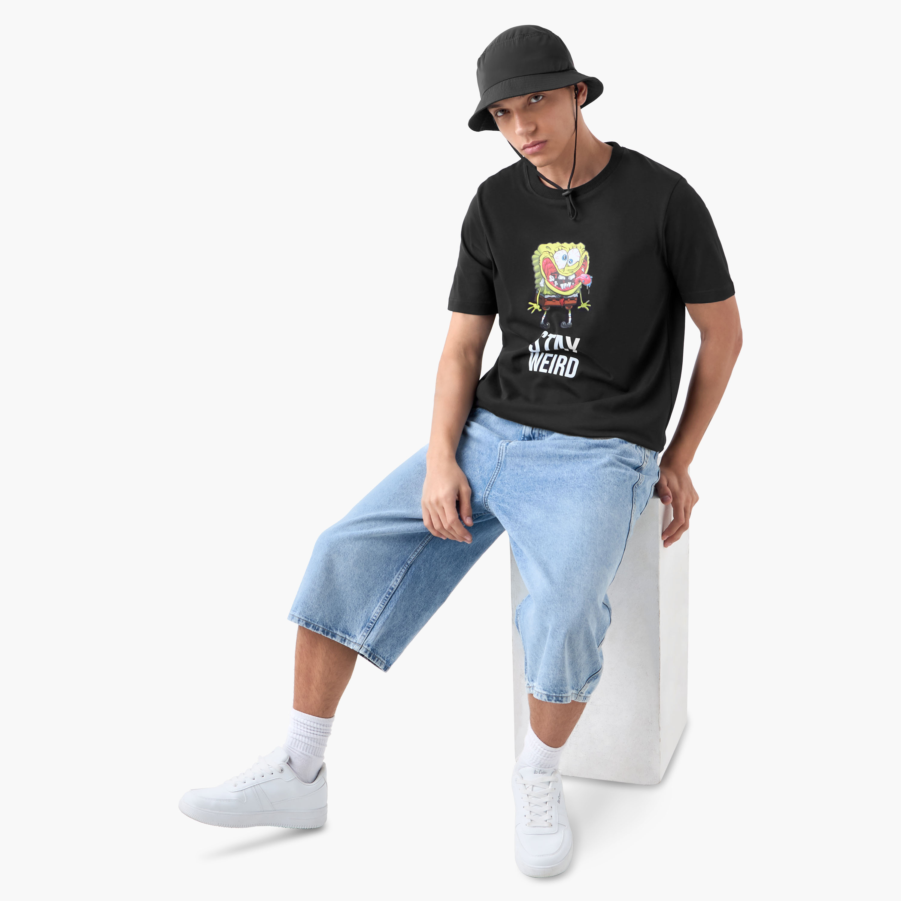 SpongeBob Print T-shirt with Crew Neck-men-clothing-tshirtsandpolos-tshirts-image-2