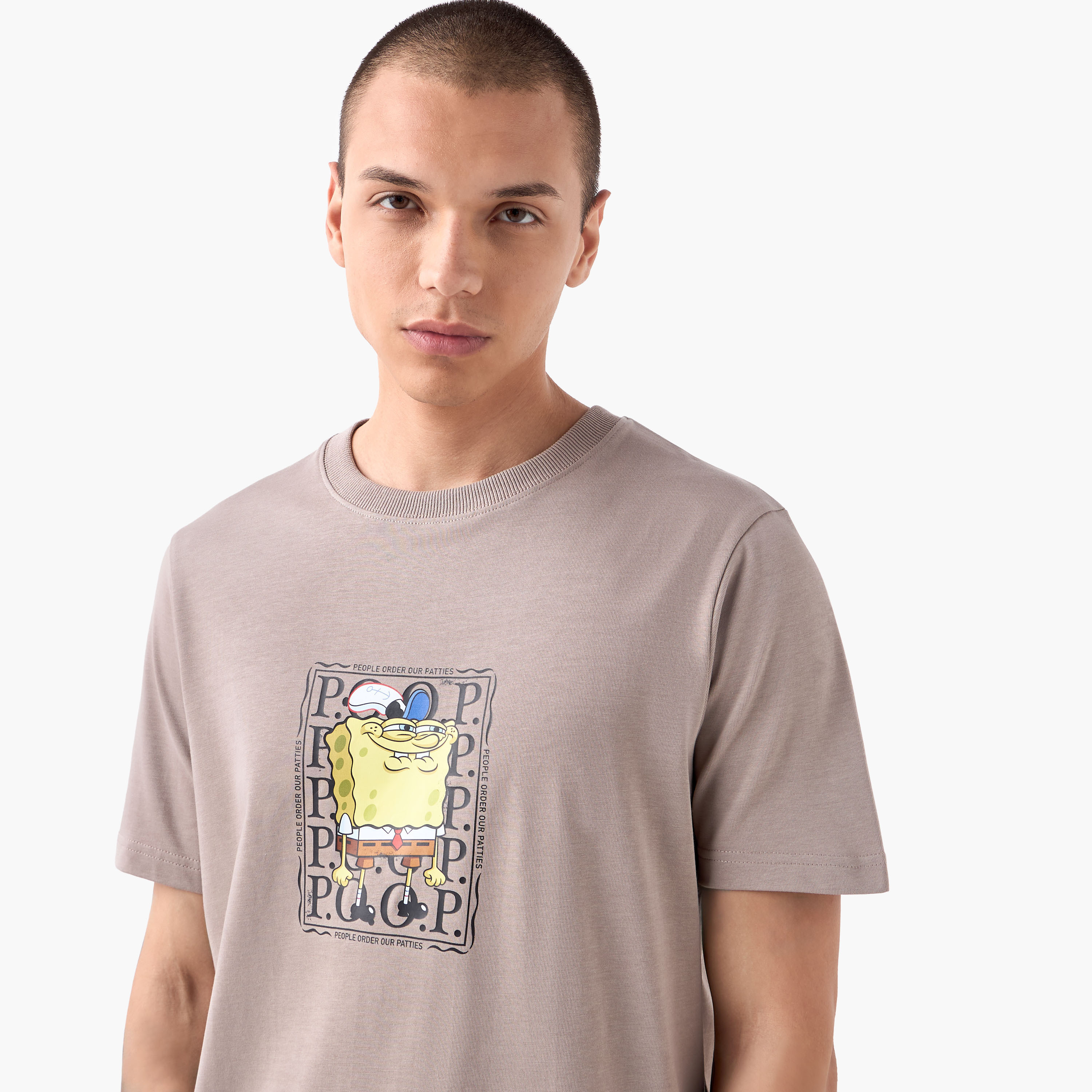 SpongeBob Print T-shirt with Crew Neck-men-clothing-tshirtsandpolos-tshirts-image-4
