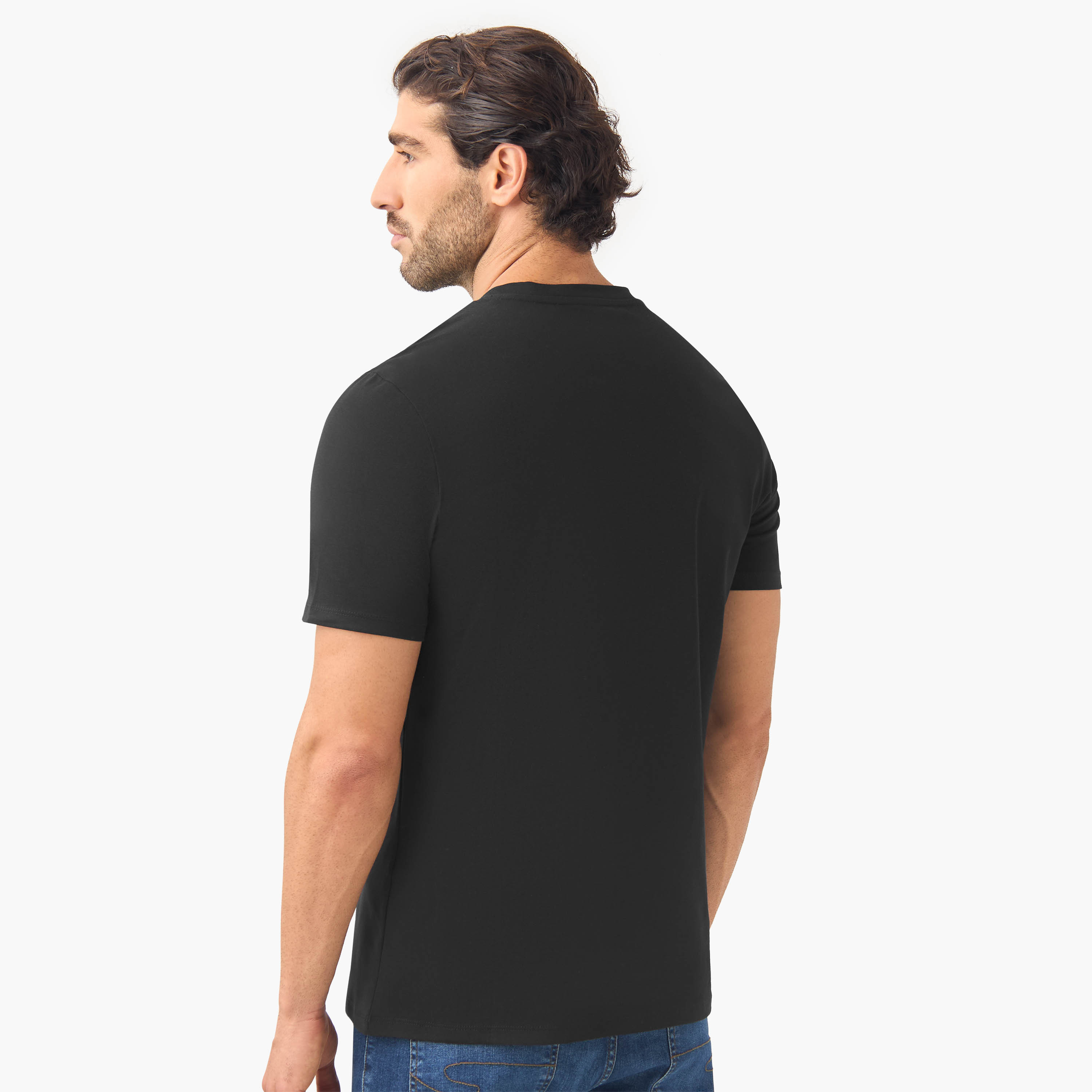 Set of 2 - Slim Fit Crew Neck T-shirt with Short Sleeves-men-clothing-tshirtsandpolos-tshirts-image-3