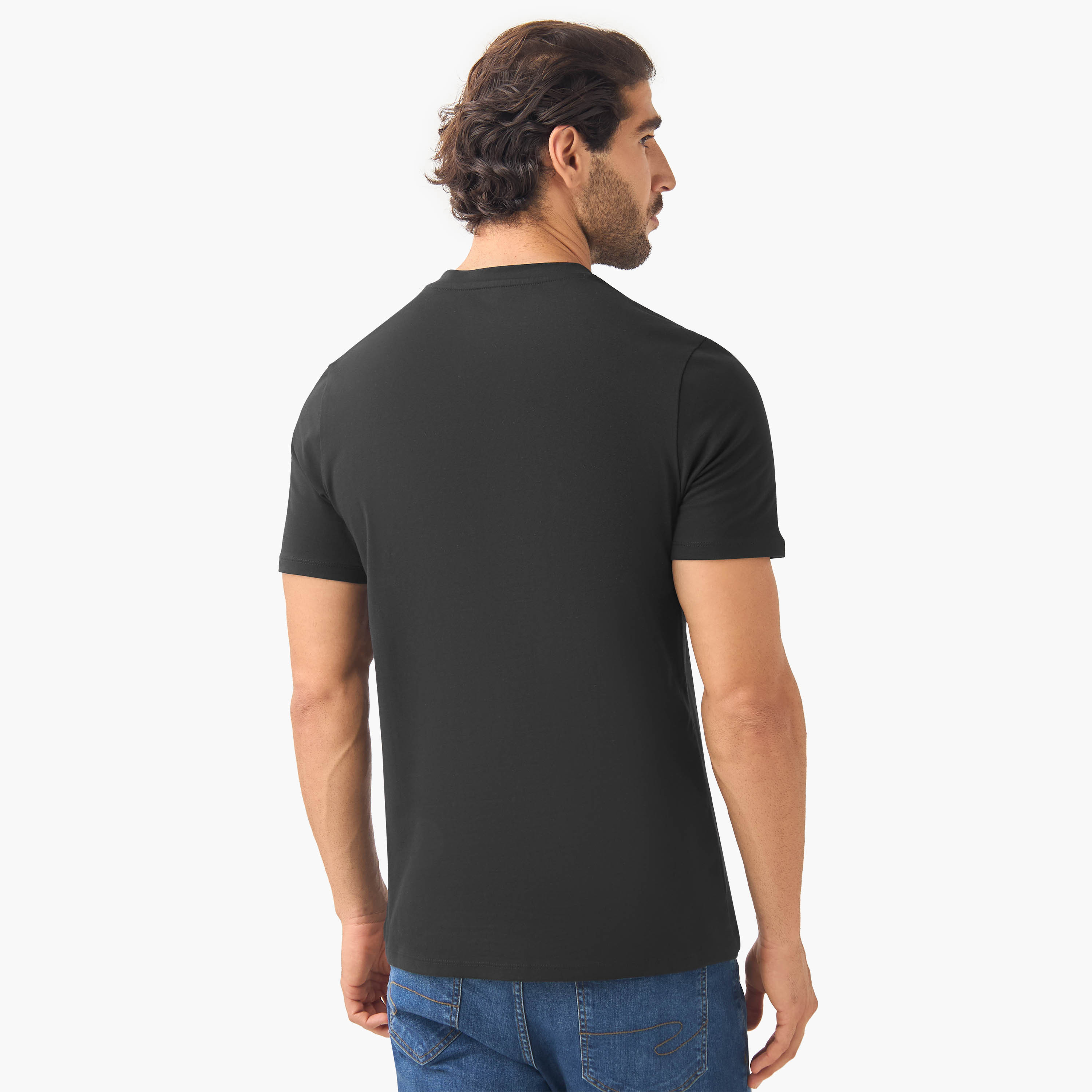 Set of 2 - Slim Fit Crew Neck T-shirt with Short Sleeves-men-clothing-tshirtsandpolos-tshirts-image-5
