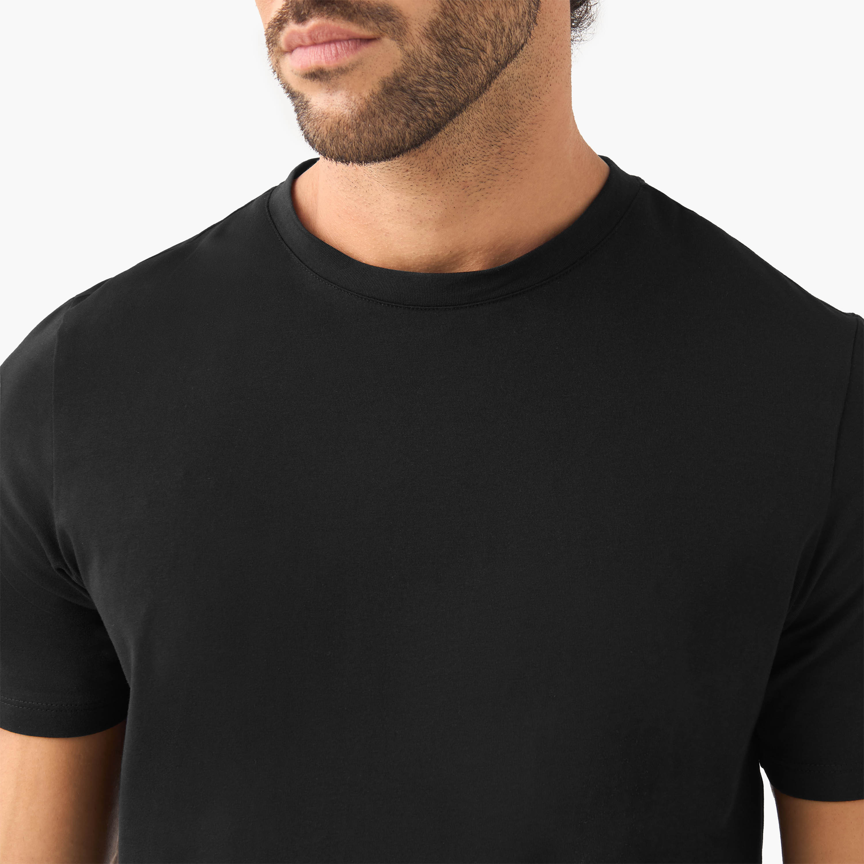 Set of 2 - Slim Fit Crew Neck T-shirt with Short Sleeves-men-clothing-tshirtsandpolos-tshirts-image-6