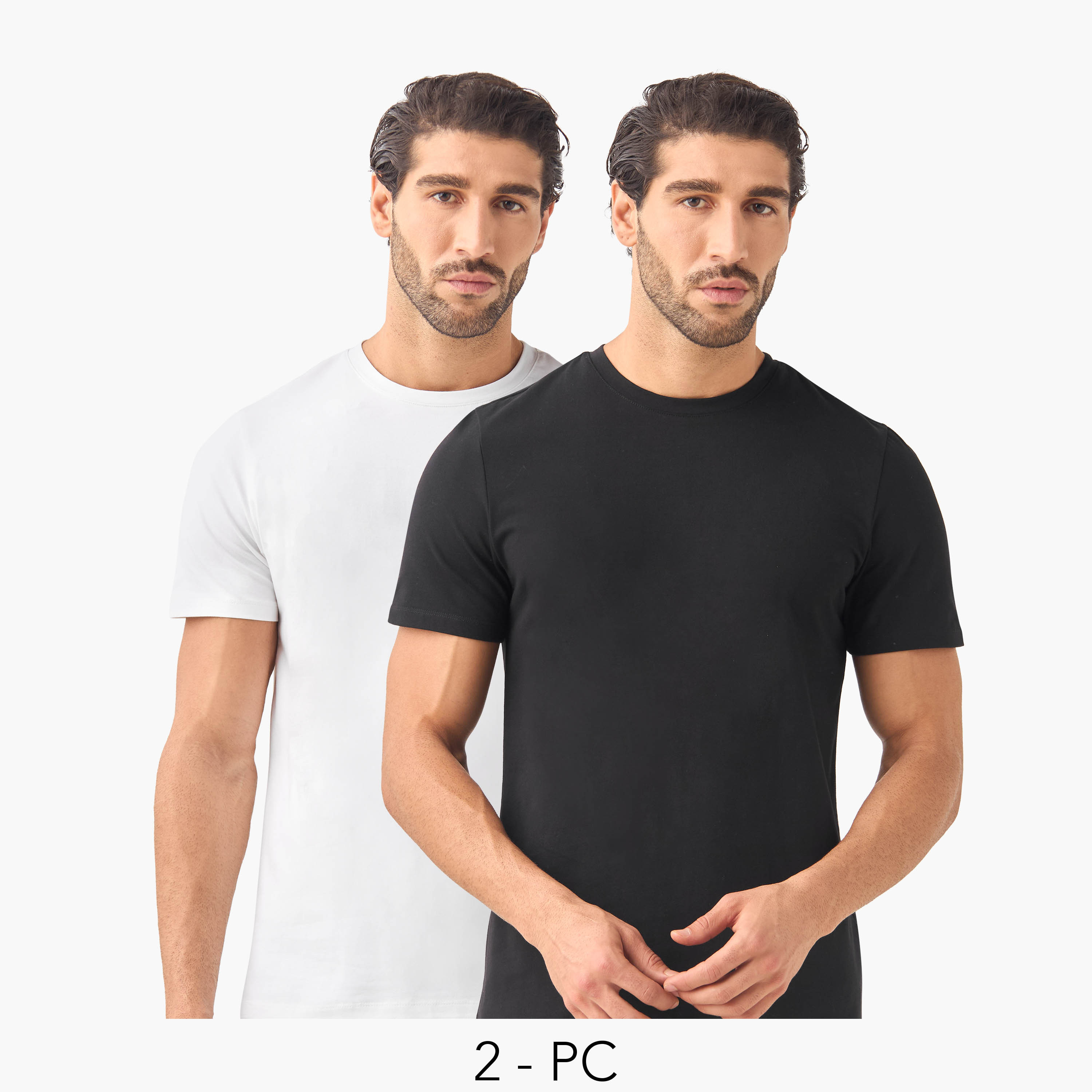 Set of 2 - Slim Fit Crew Neck T-shirt-men-clothing-tshirtsandpolos-tshirts-image-1