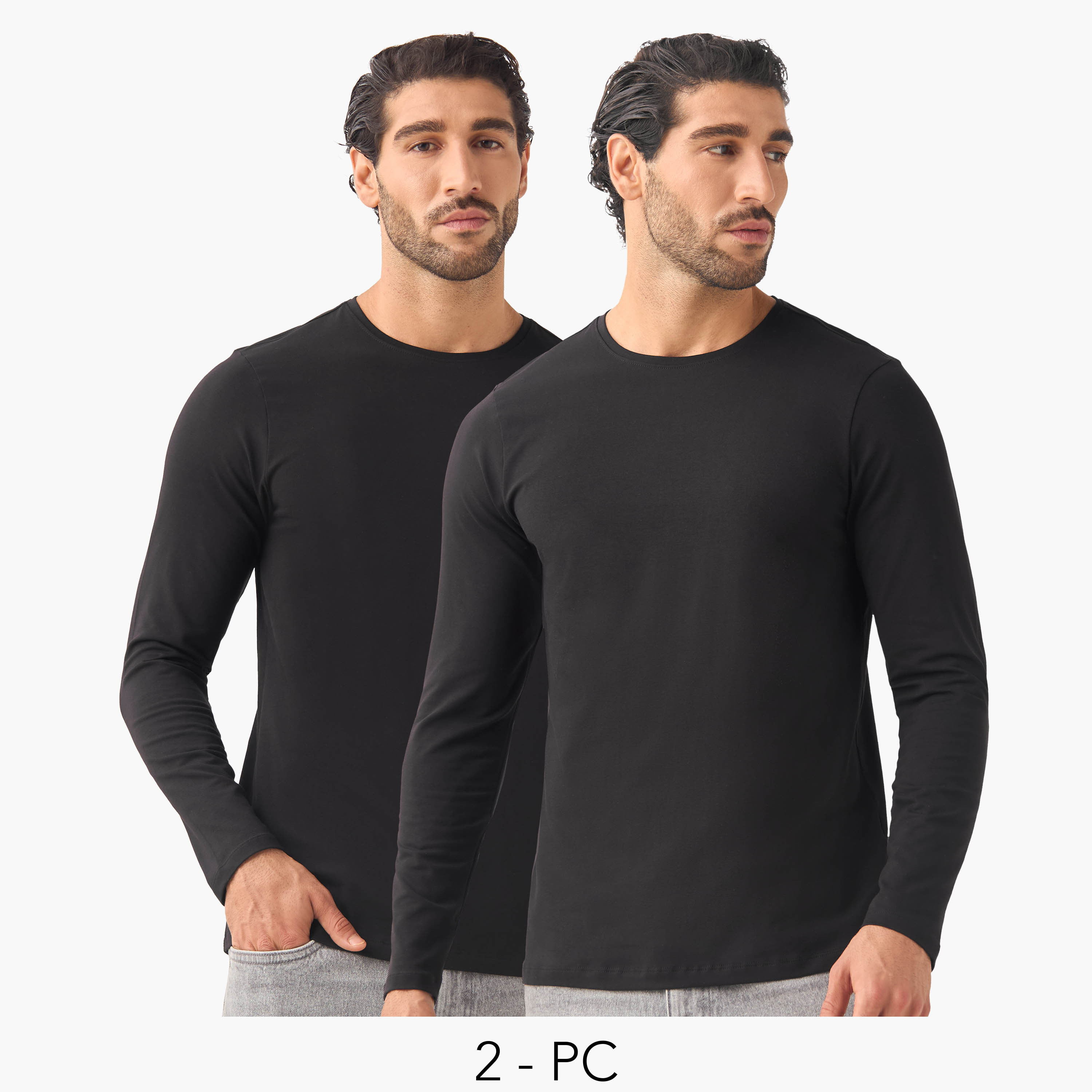 Set of 2 - Slim Fit Crew Neck T-shirt-men-clothing-tshirtsandpolos-tshirts-image-1