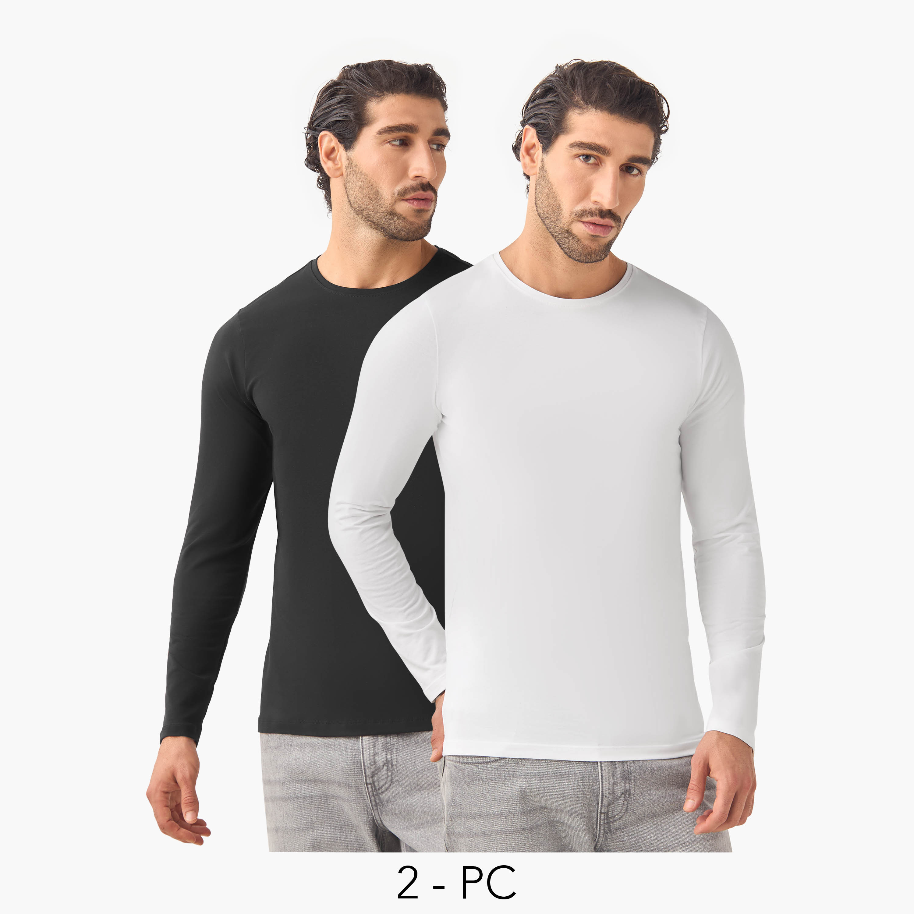 Set of 2 - Slim Fit Crew Neck T-shirt-men-clothing-tshirtsandpolos-tshirts-image-1