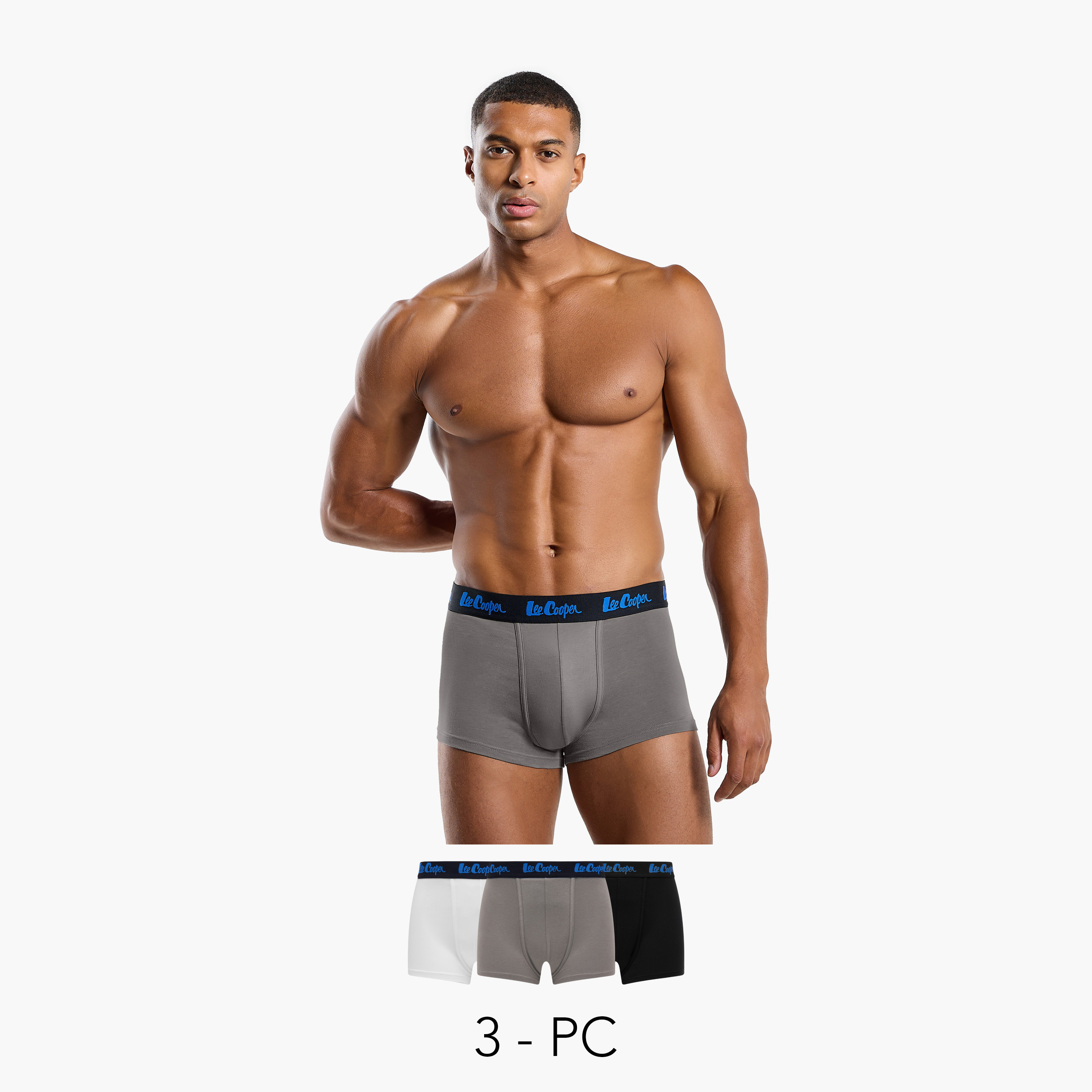 Set of 3 - Lee Cooper Trunk Briefs with Elasticated Waistband-men-clothing-innerwear-underwear-image-1
