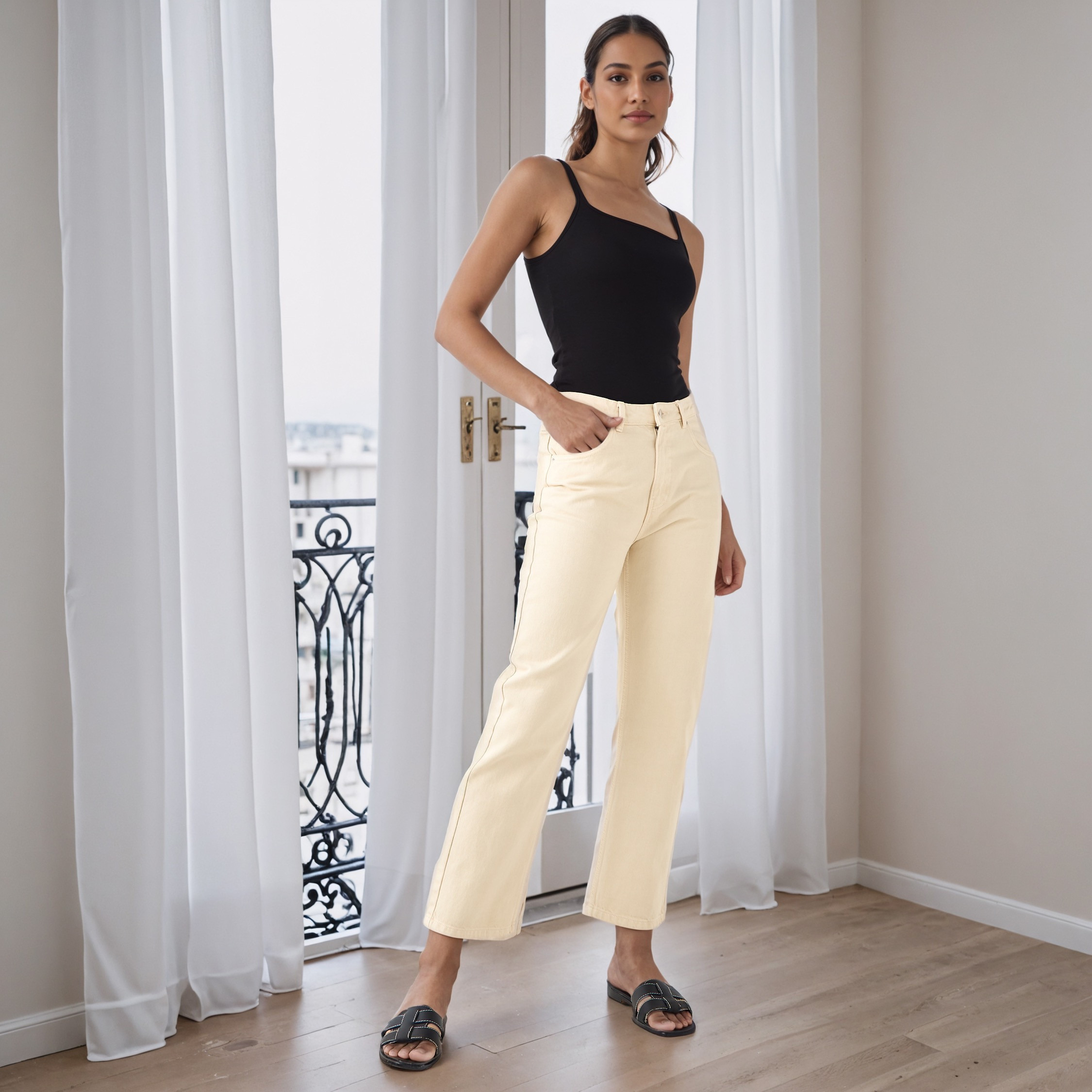 Plain Square Neck Tank Top-women-clothing-tshirts-image-2