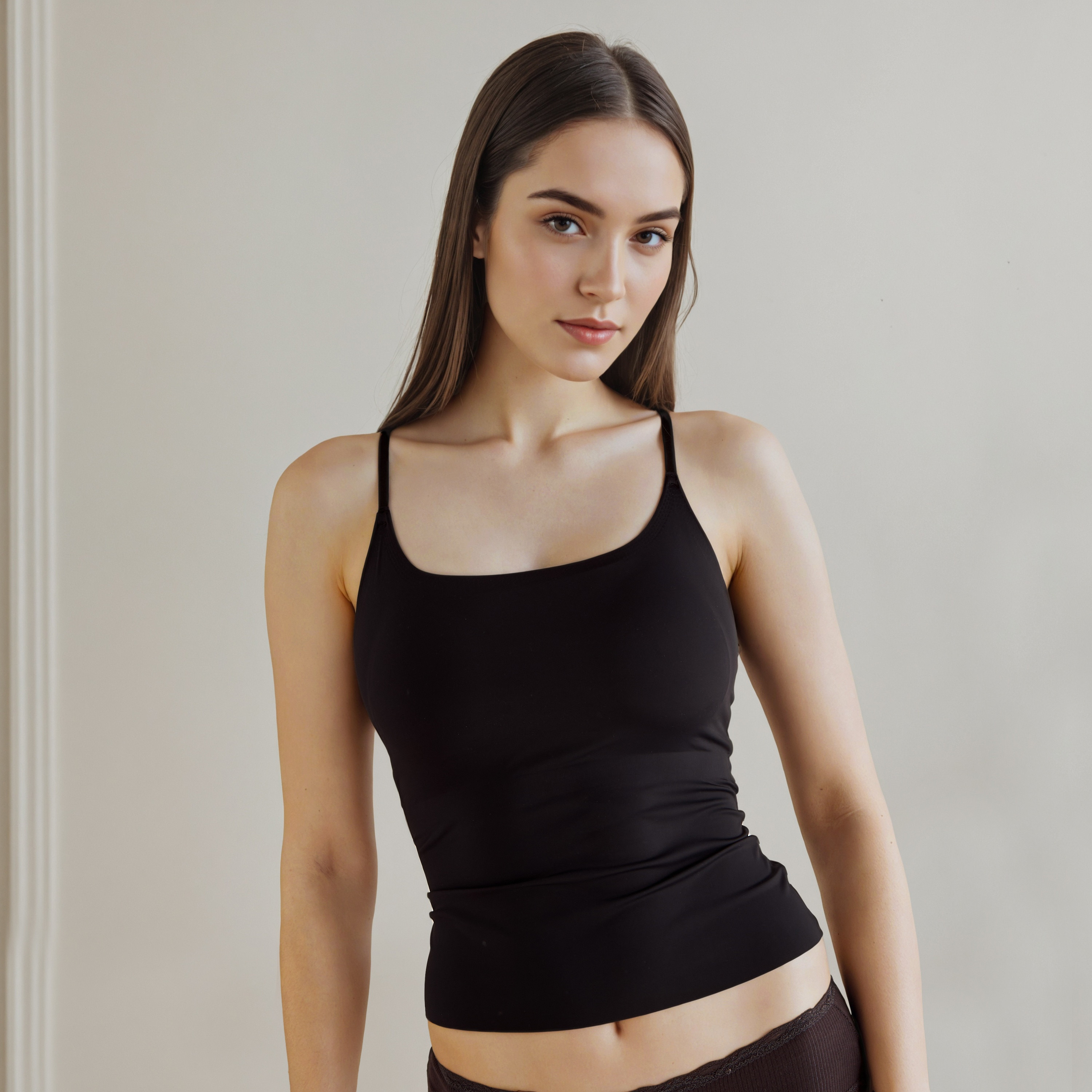 قميص داخلي بدون خياطة وبحمالات قابلة للتعديل-women-clothing-lingerie-camisoles-image-1