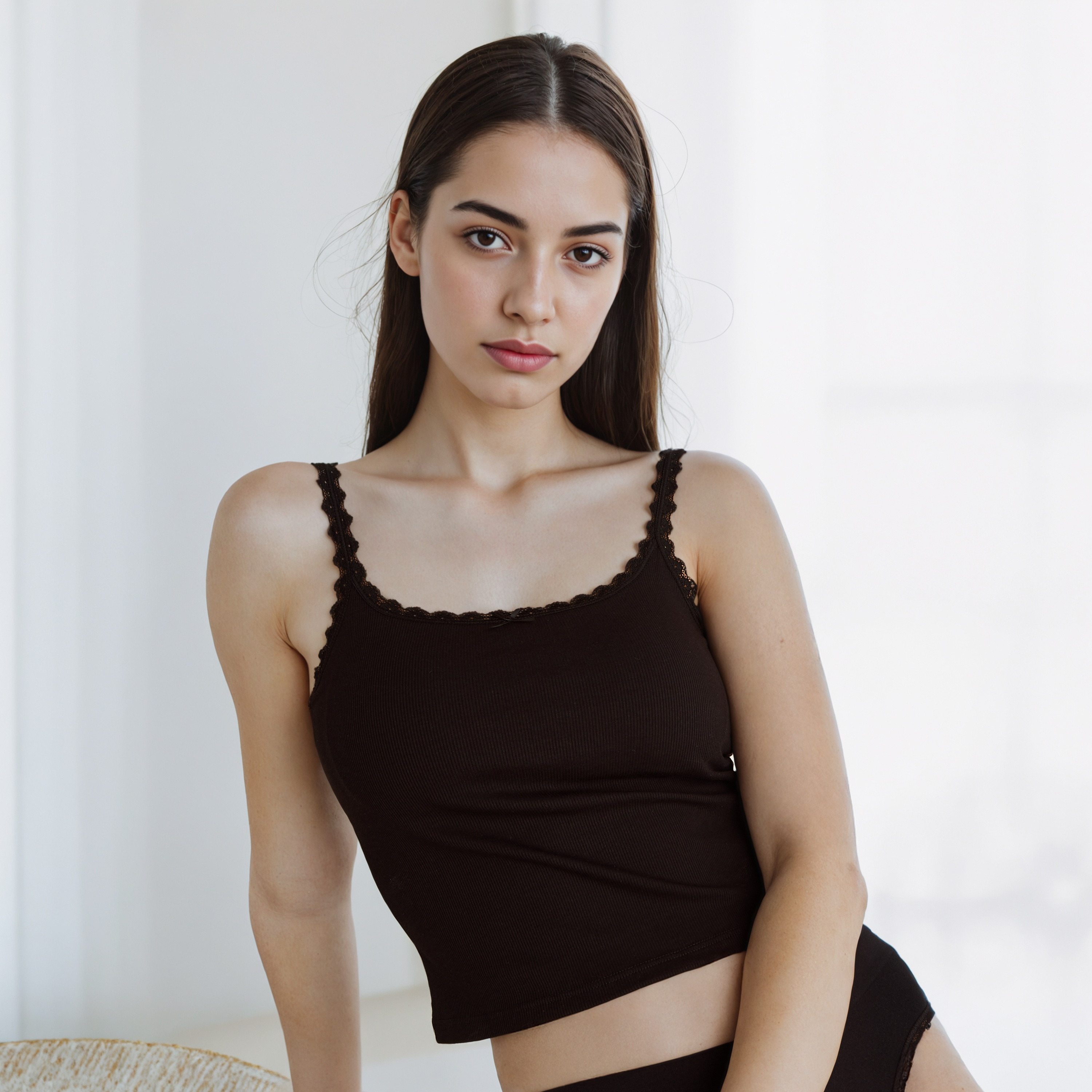 Ribbed Camisole with Lace Inserts-women-clothing-lingerie-camisoles-image-1