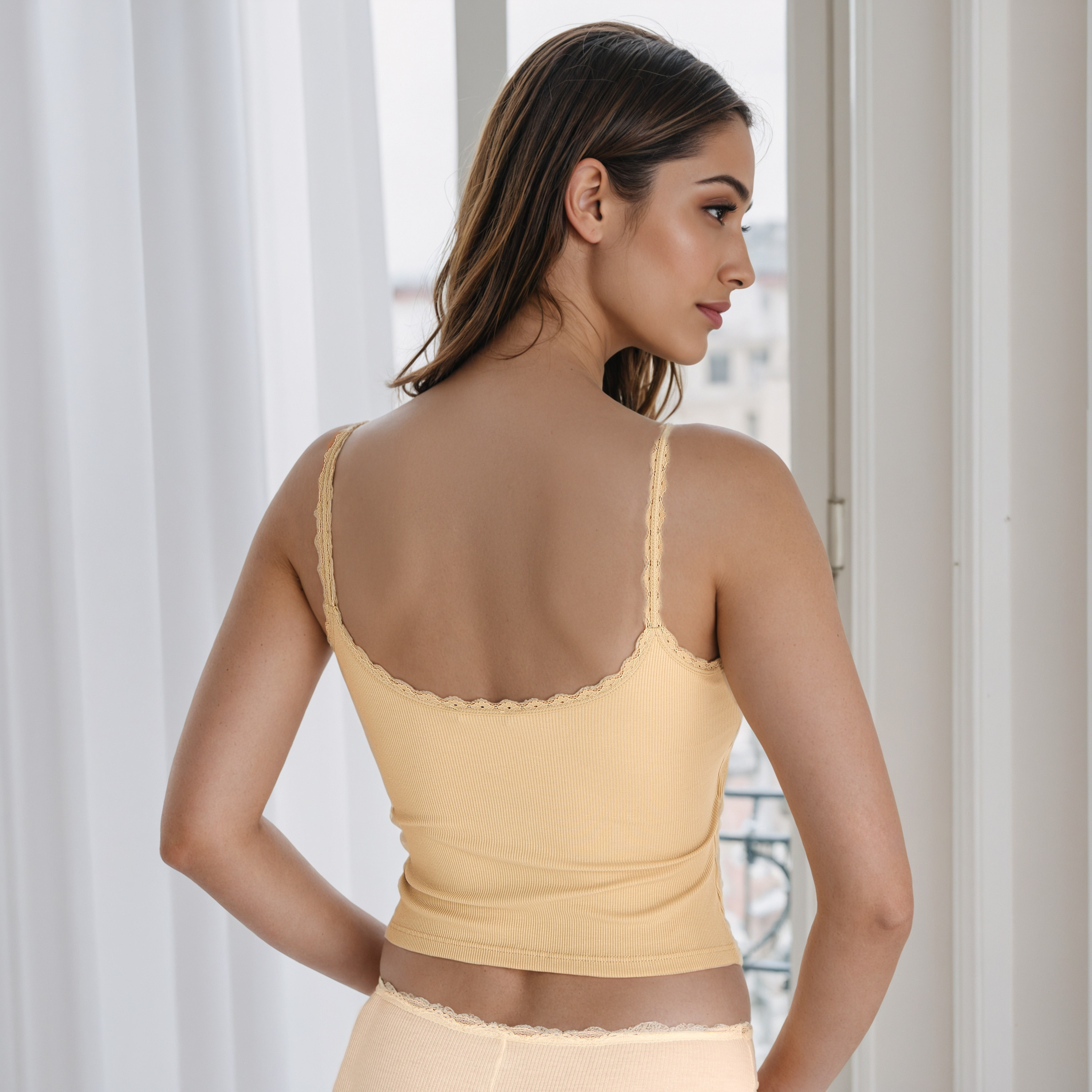 قميص داخلي مضلع بتفاصيل دانتيل-women-clothing-lingerie-camisoles-image-2