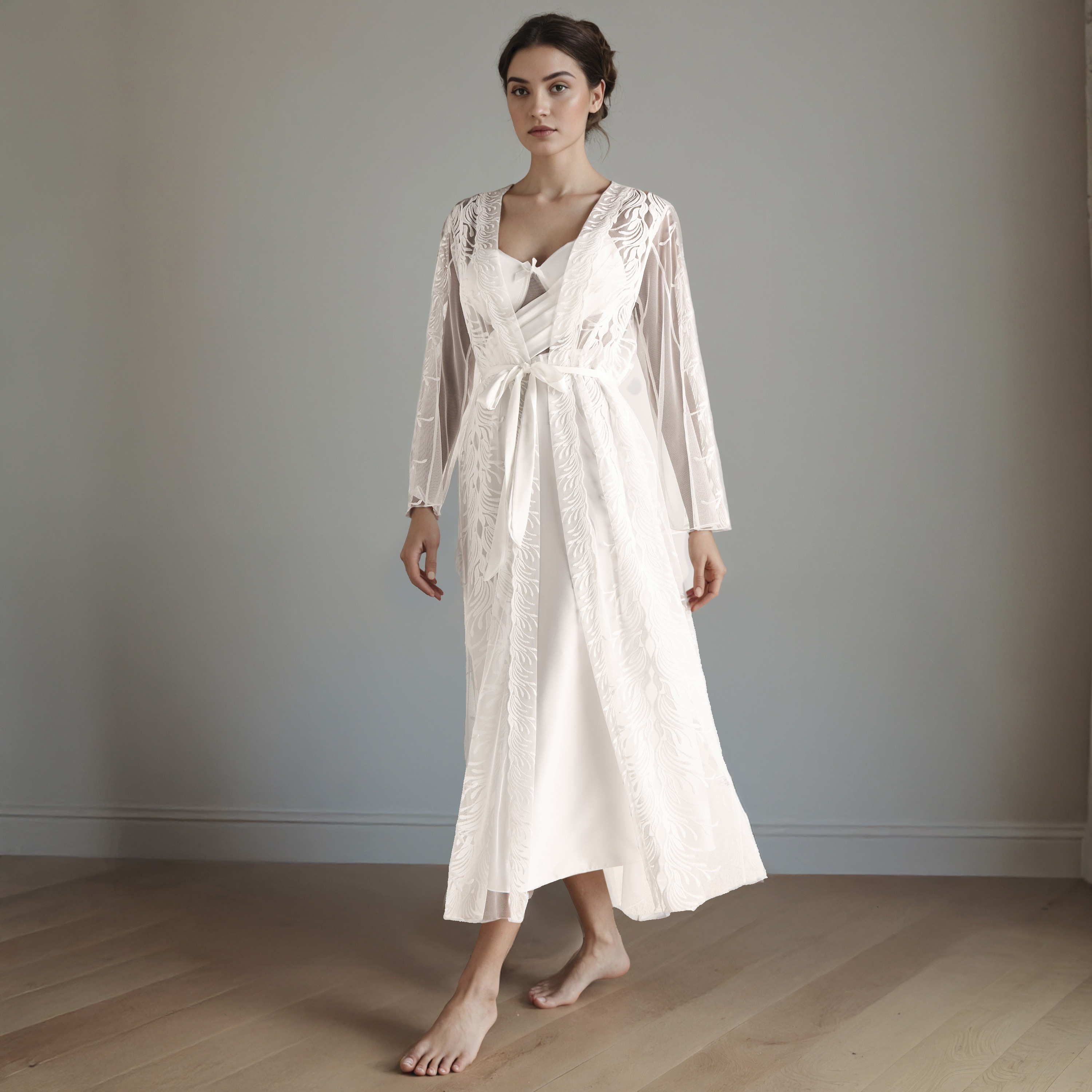 Lace Bridal Night Gown with Robe-women-clothing-nightwear-robes-image-1