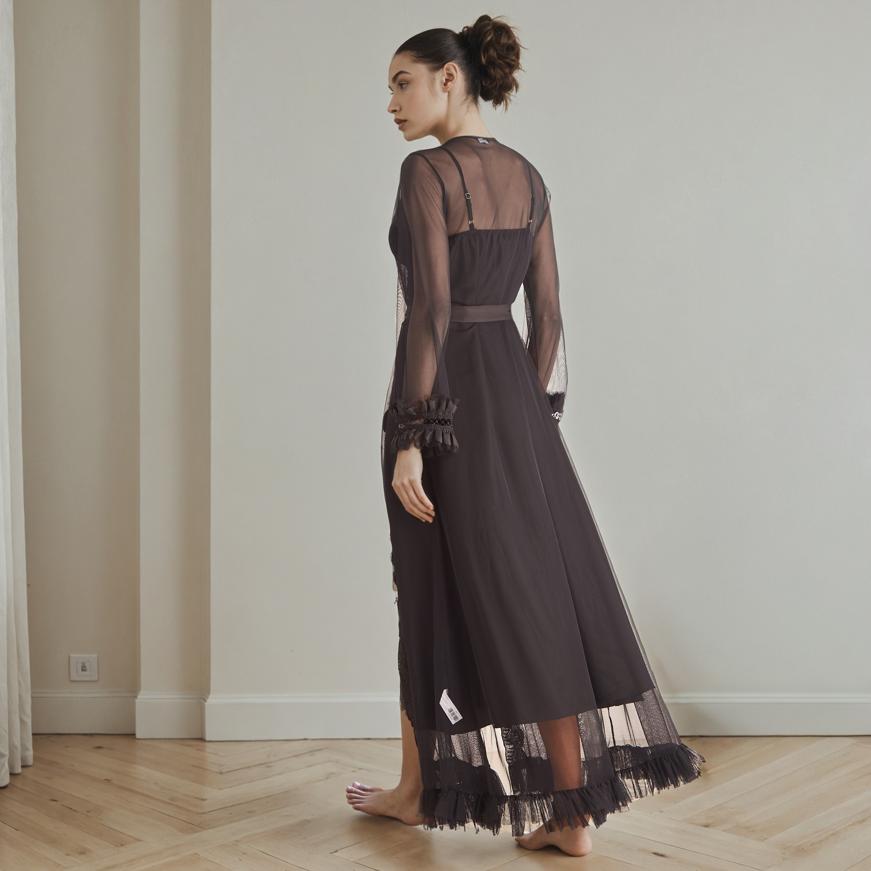 Lace Trim Bridal Night Gown with Belted Robe-women-clothing-nightwear-robes-image-3