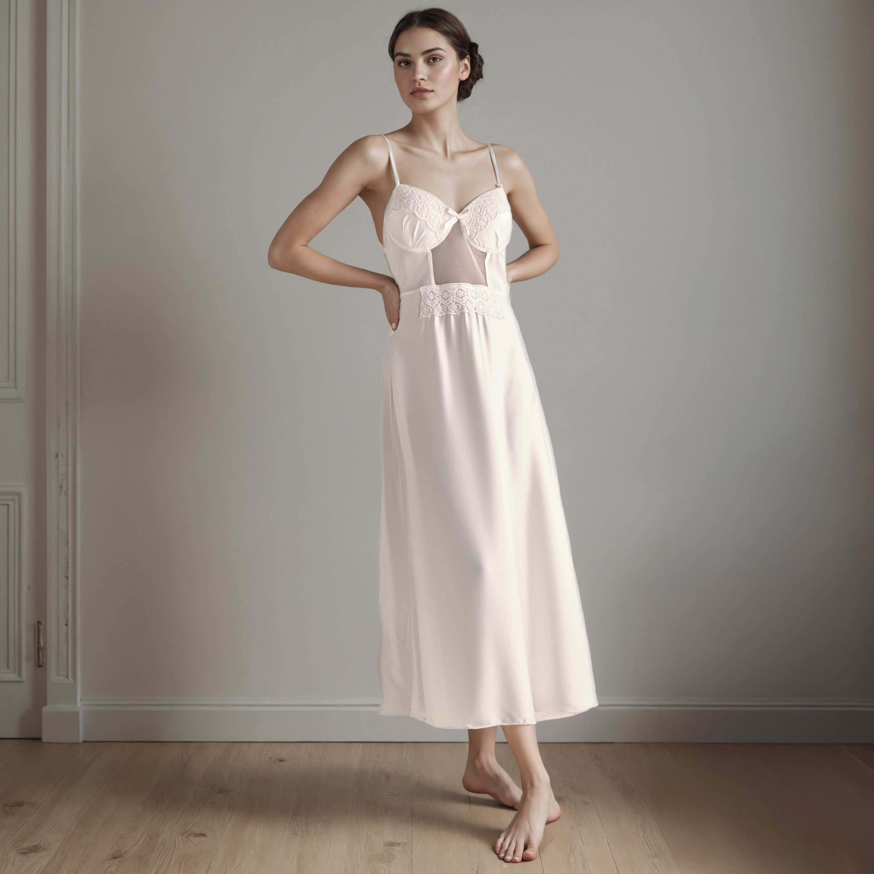 Lace Trim Bridal Night Gown with Robe-women-clothing-nightwear-robes-image-6