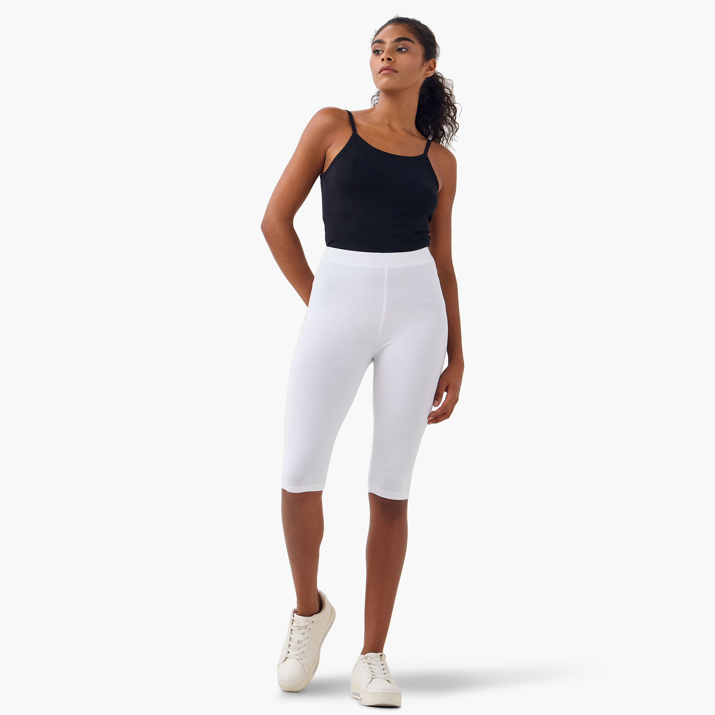 Set of 2 - Knee Length Flexi Waist Leggings-women-clothing-leggings-image-2