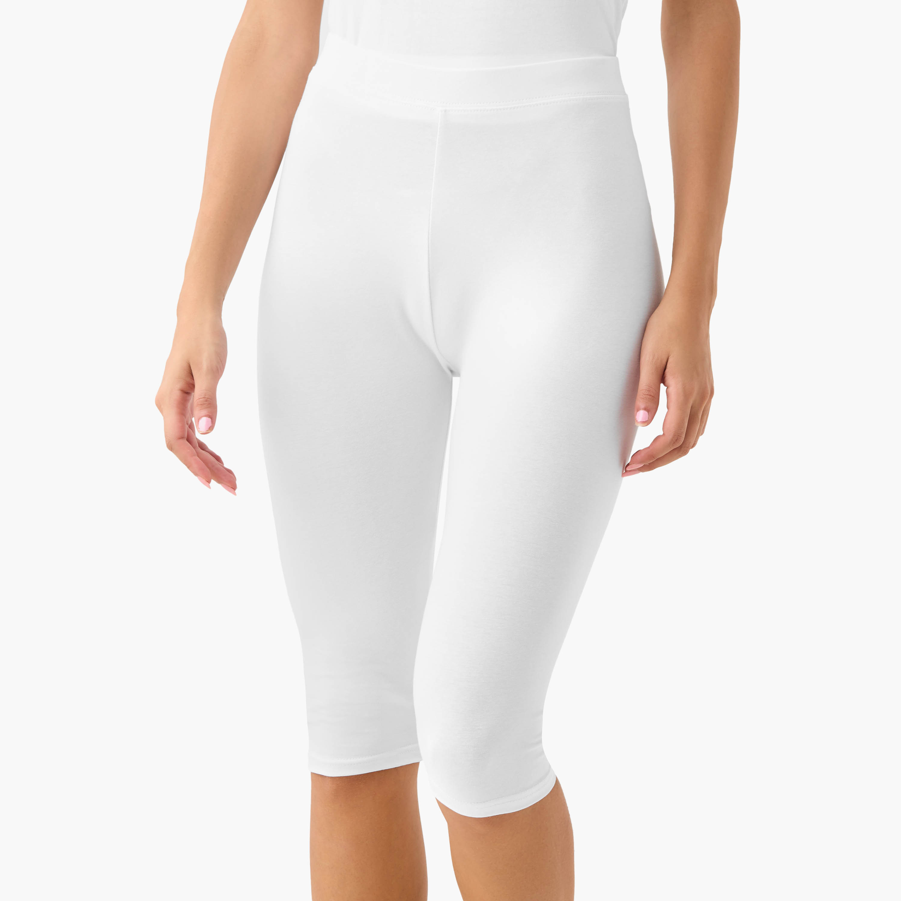 Set of 3 - Splash Basics Knee Length Elasticated Waist Leggings-women-clothing-leggings-image-3
