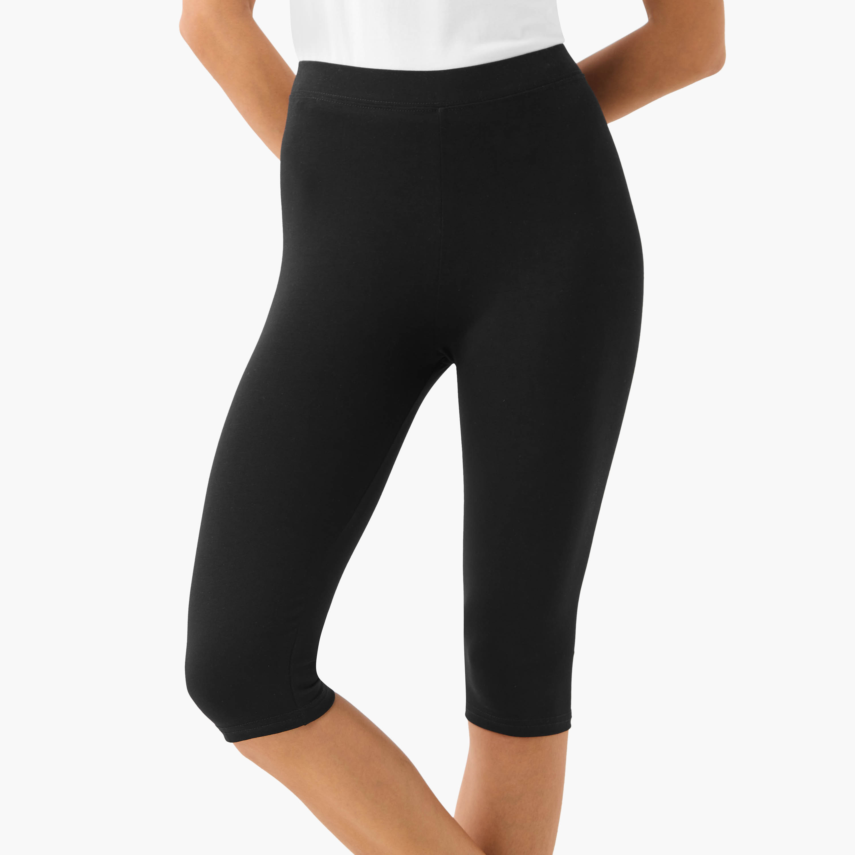 Set of 3 - Splash Basics Knee Length Elasticated Waist Leggings-women-clothing-leggings-image-4