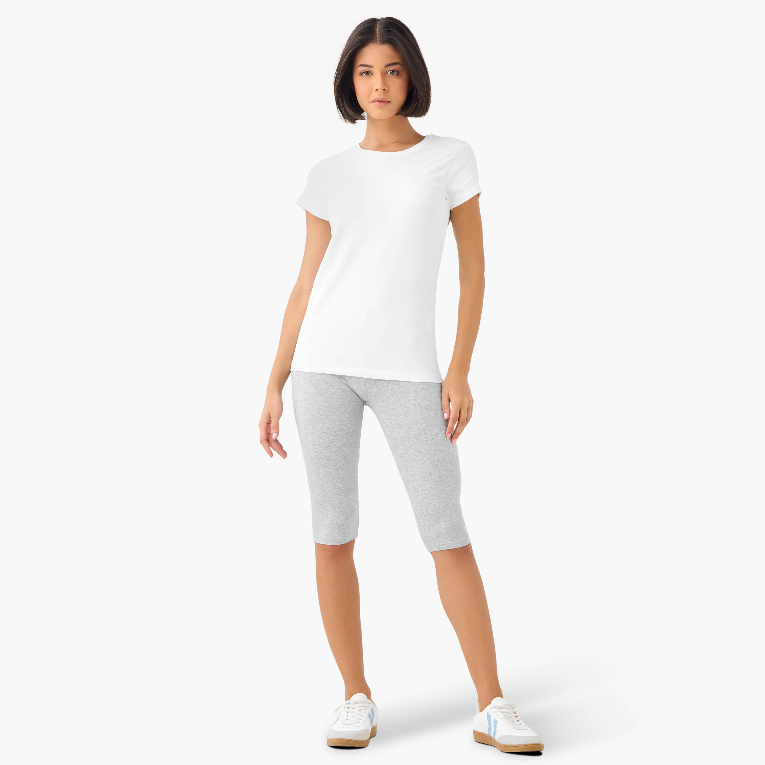 Set of 3 - Splash Basics Knee Length Elasticated Waist Leggings-women-clothing-leggings-image-8