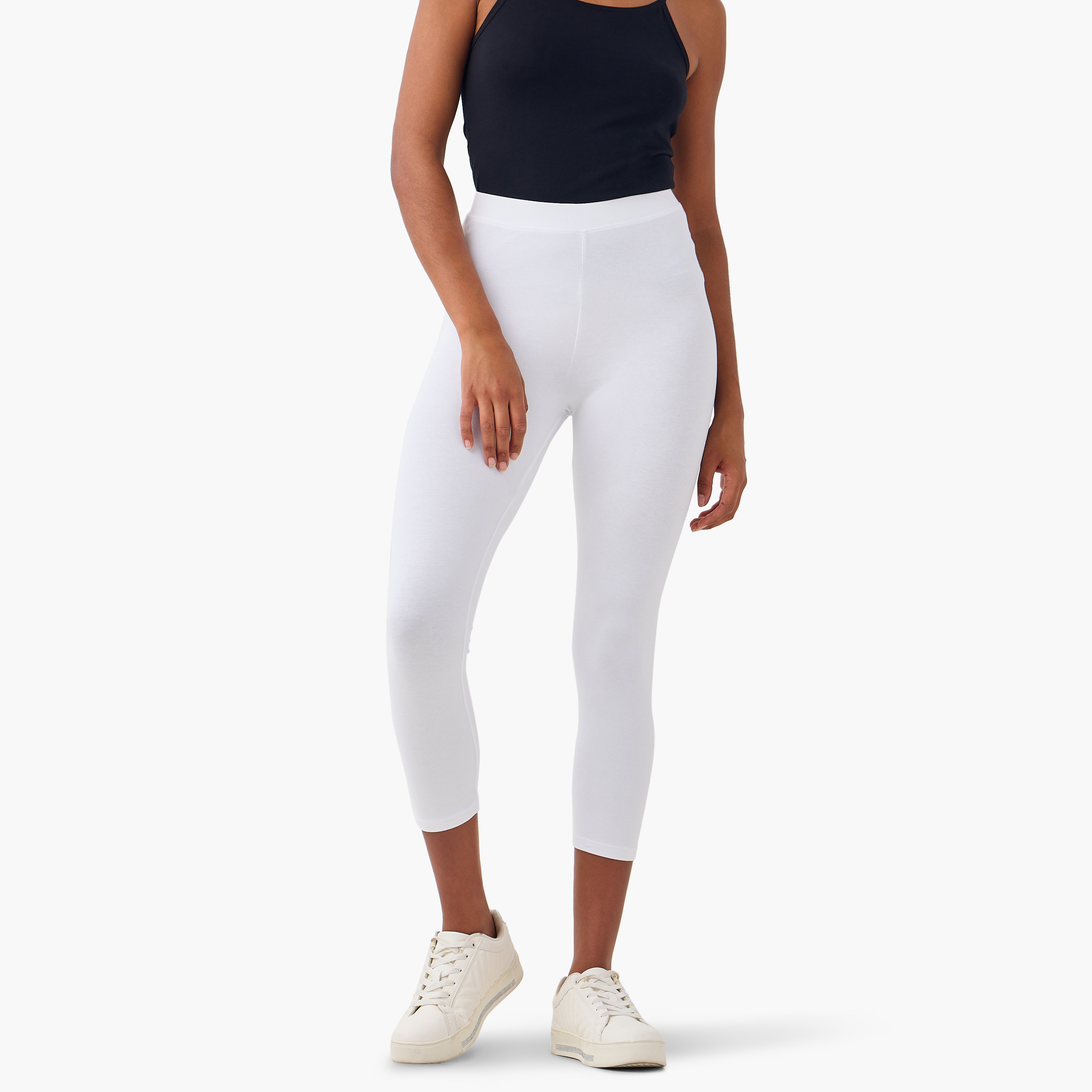 طقم بنطلون ليقنز قصير من قطعتين بخصر مطاطي-women-clothing-leggings-image-3
