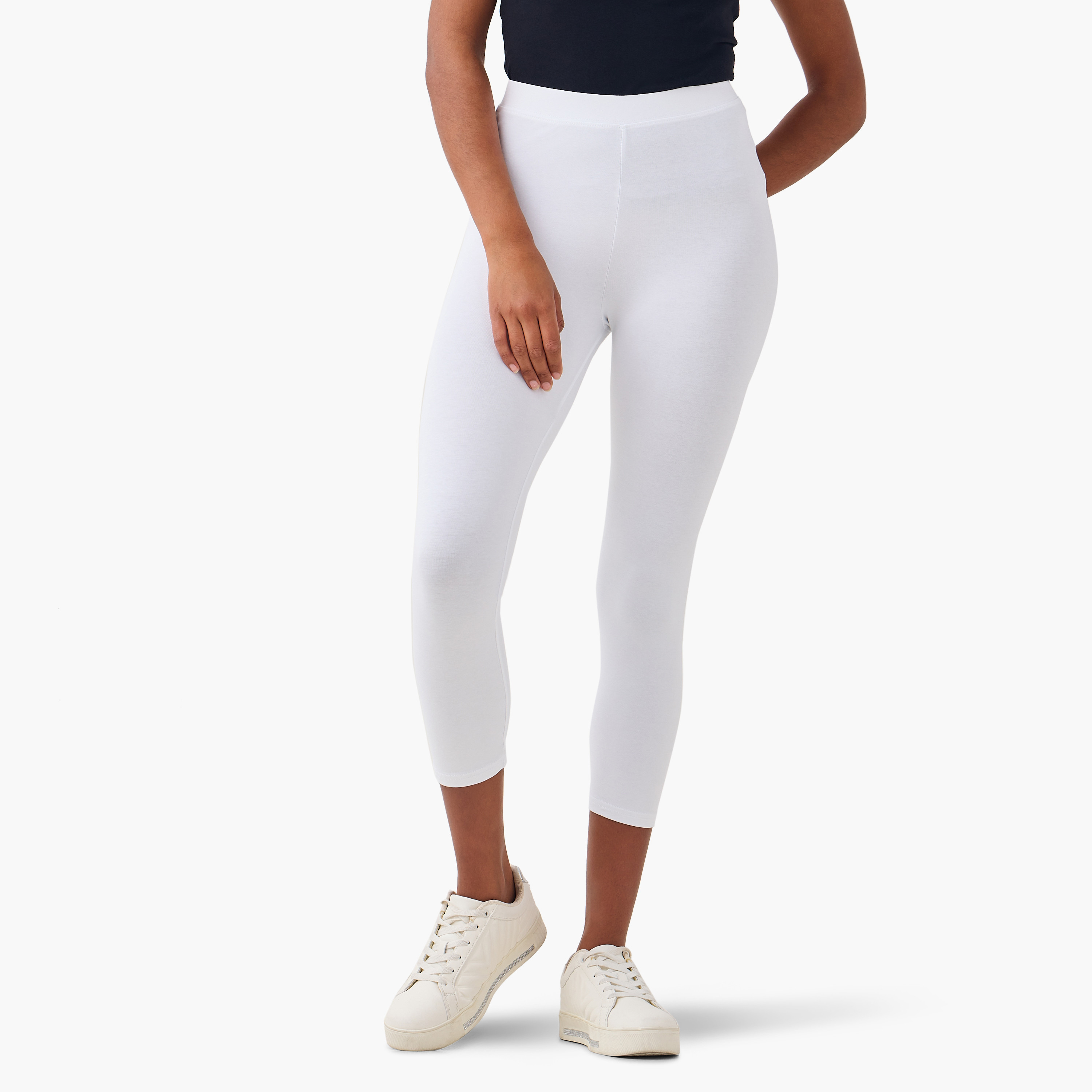 طقم بنطلون ليقنز قصير من قطعتين بخصر مطاطي-women-clothing-leggings-image-4