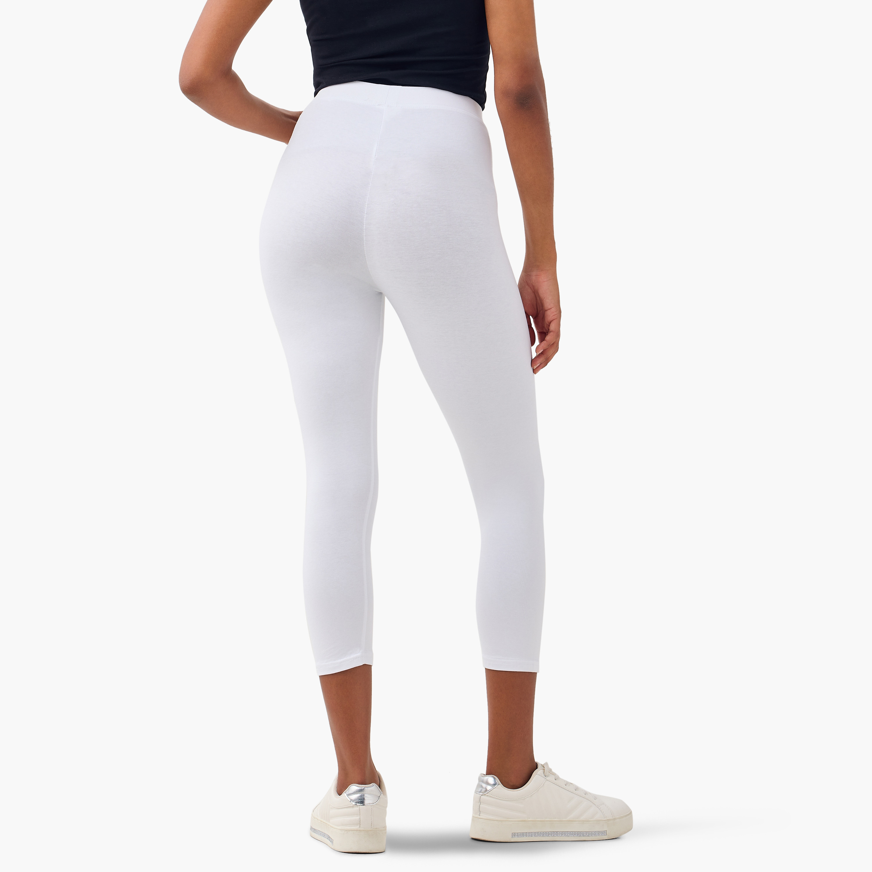 طقم بنطلون ليقنز قصير من قطعتين بخصر مطاطي-women-clothing-leggings-image-5