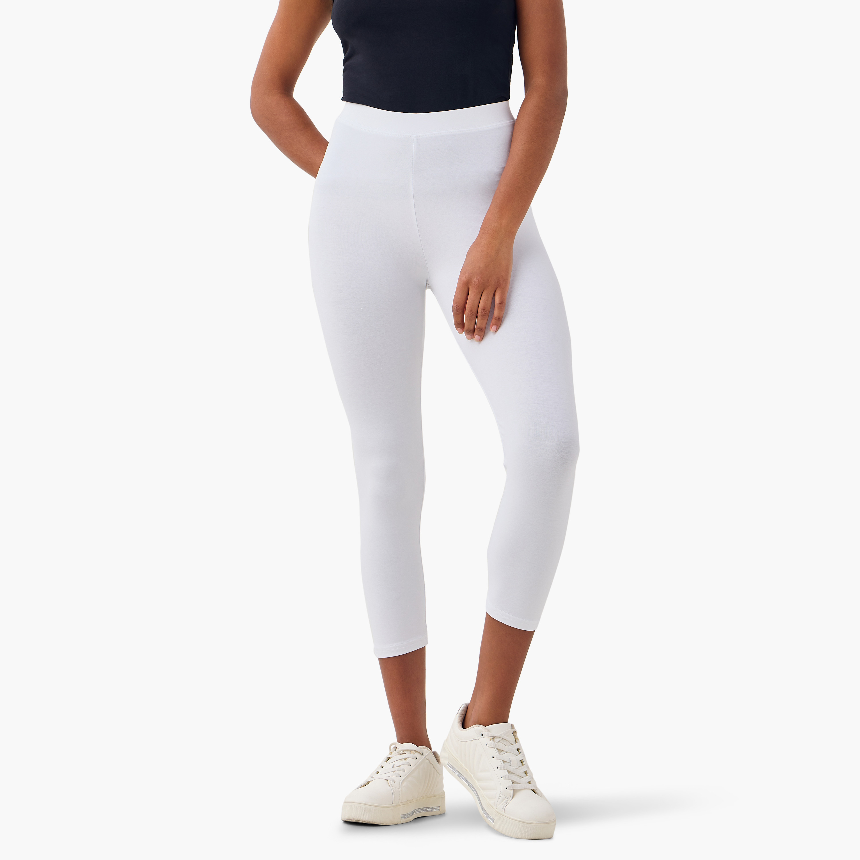 طقم بنطلون ليقنز قصير من قطعتين بخصر مطاطي-women-clothing-leggings-image-6