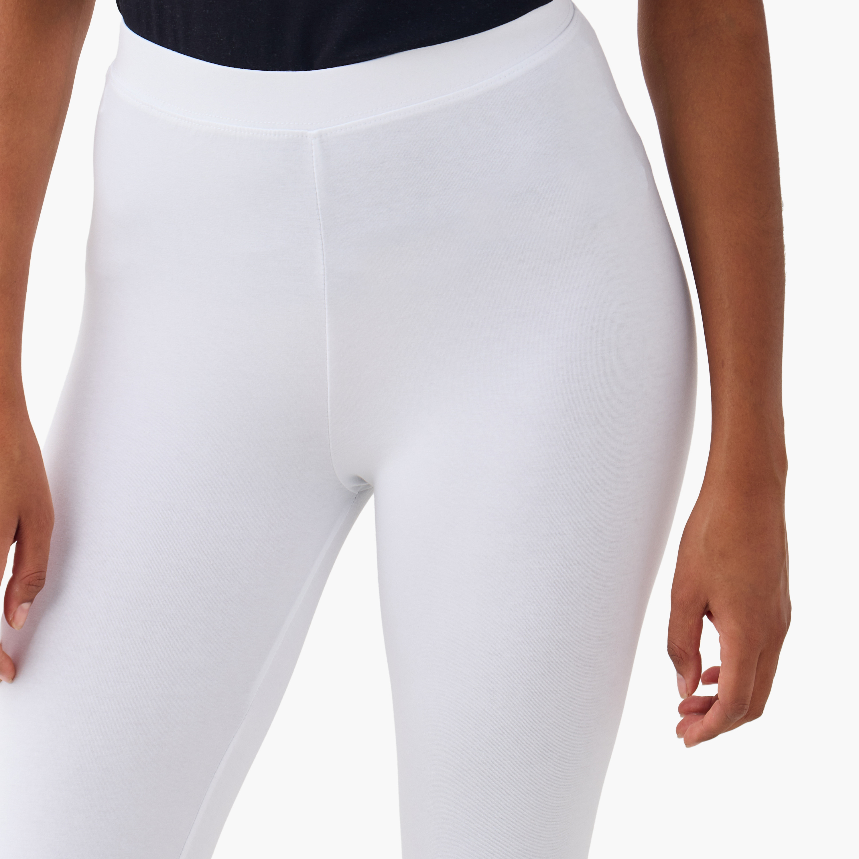 طقم بنطلون ليقنز قصير من قطعتين بخصر مطاطي-women-clothing-leggings-image-7