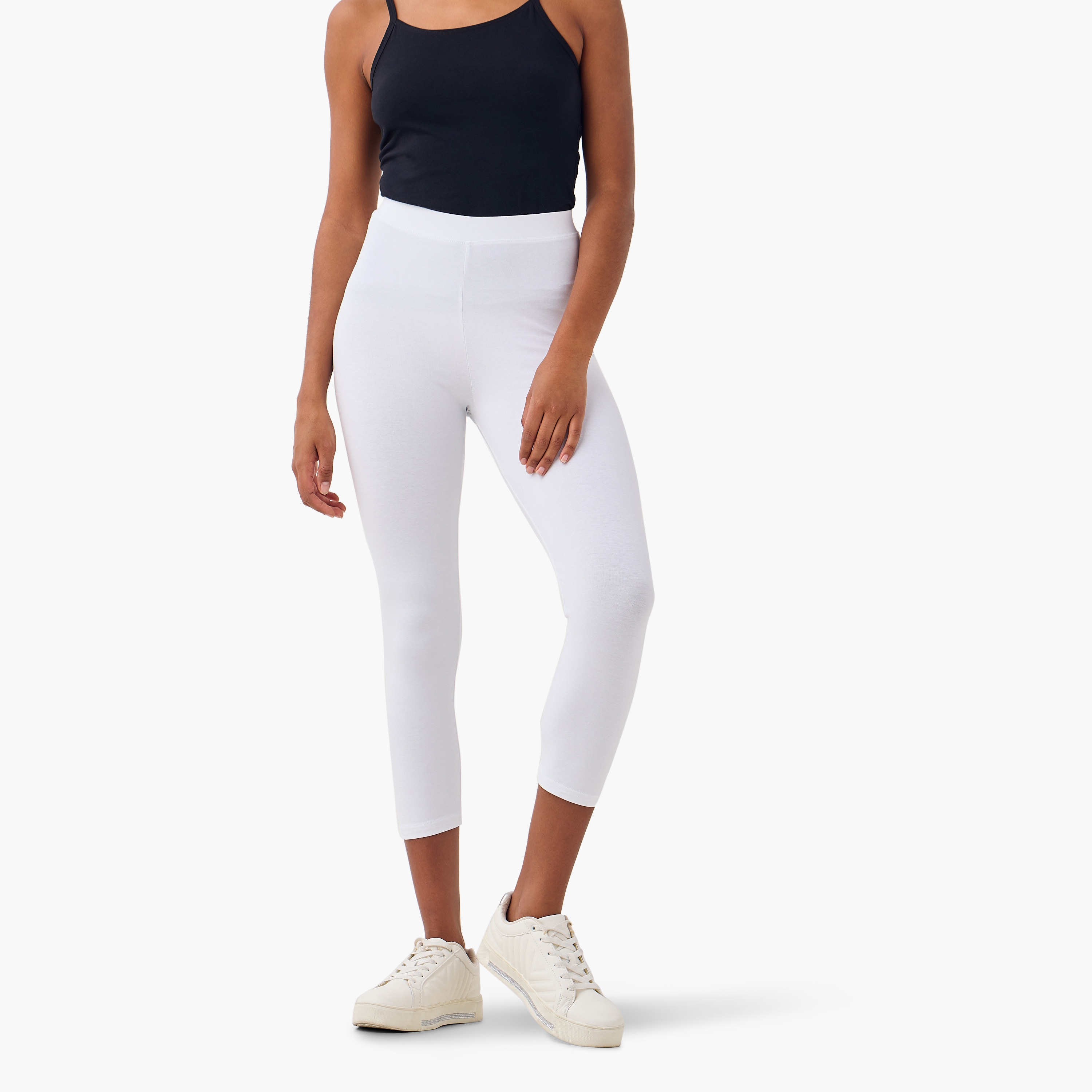 طقم بنطلون ليقنز قصير من قطعتين بخصر مطاطي-women-clothing-leggings-image-9