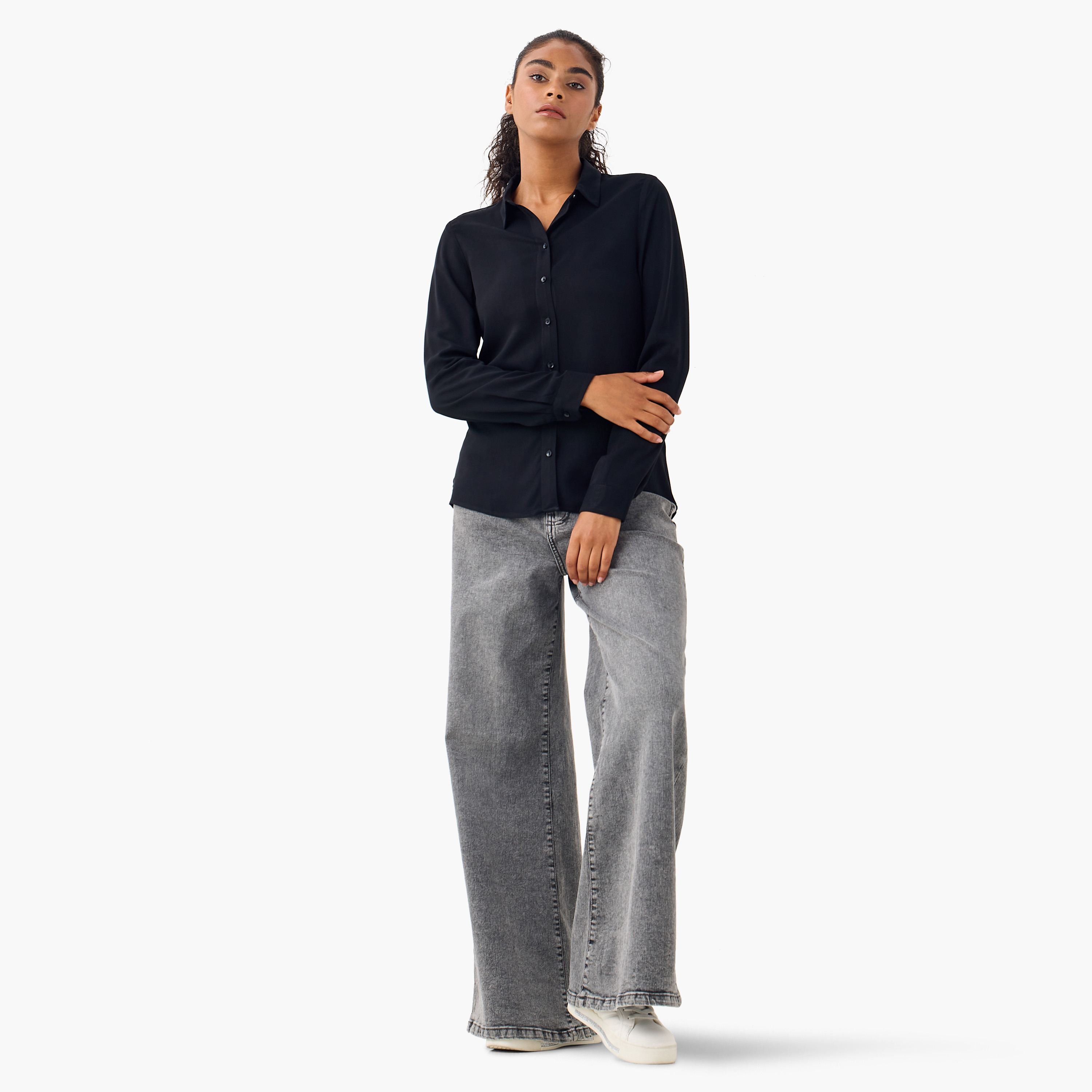 قميص بأكمام طويلة من سبلاش بيزيكس - طقم من قطعتين-women-clothing-shirtsandblouses-shirts-image-2