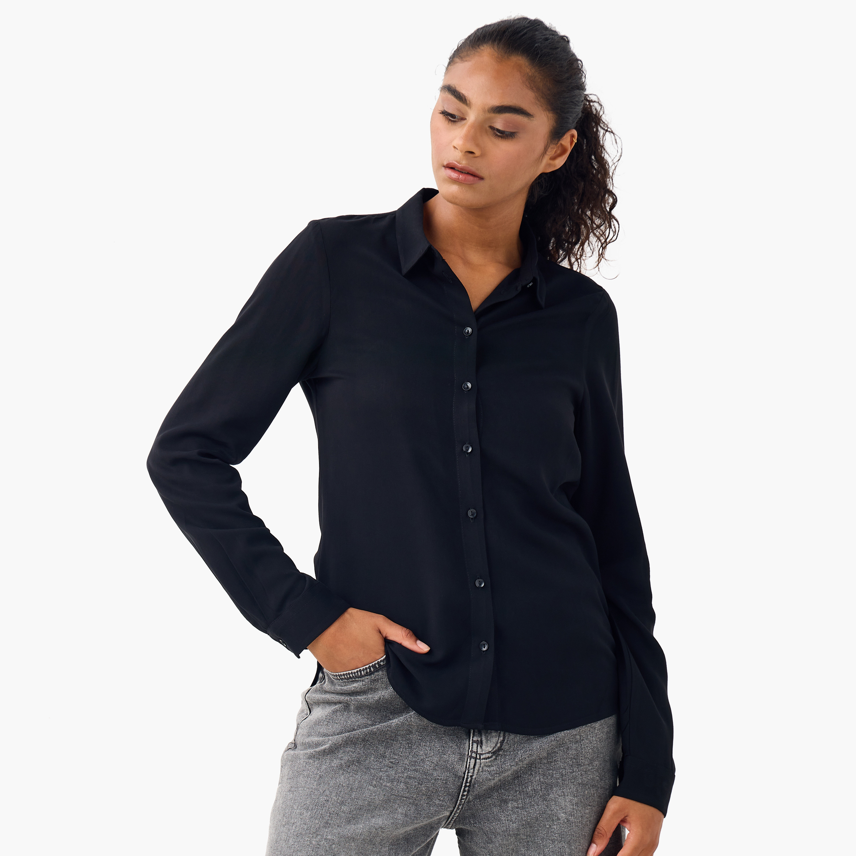 قميص بأكمام طويلة من سبلاش بيزيكس - طقم من قطعتين-women-clothing-shirtsandblouses-shirts-image-4