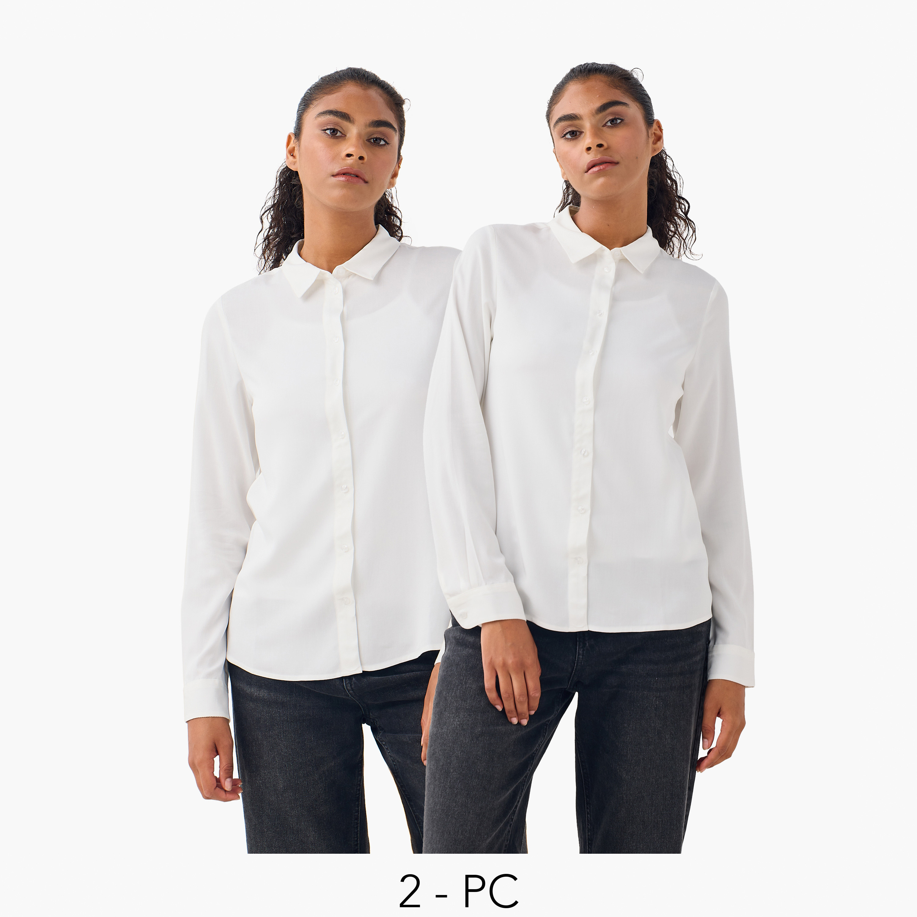 قميص بأكمام طويلة - طقم من 2-women-clothing-shirtsandblouses-shirts-image-1