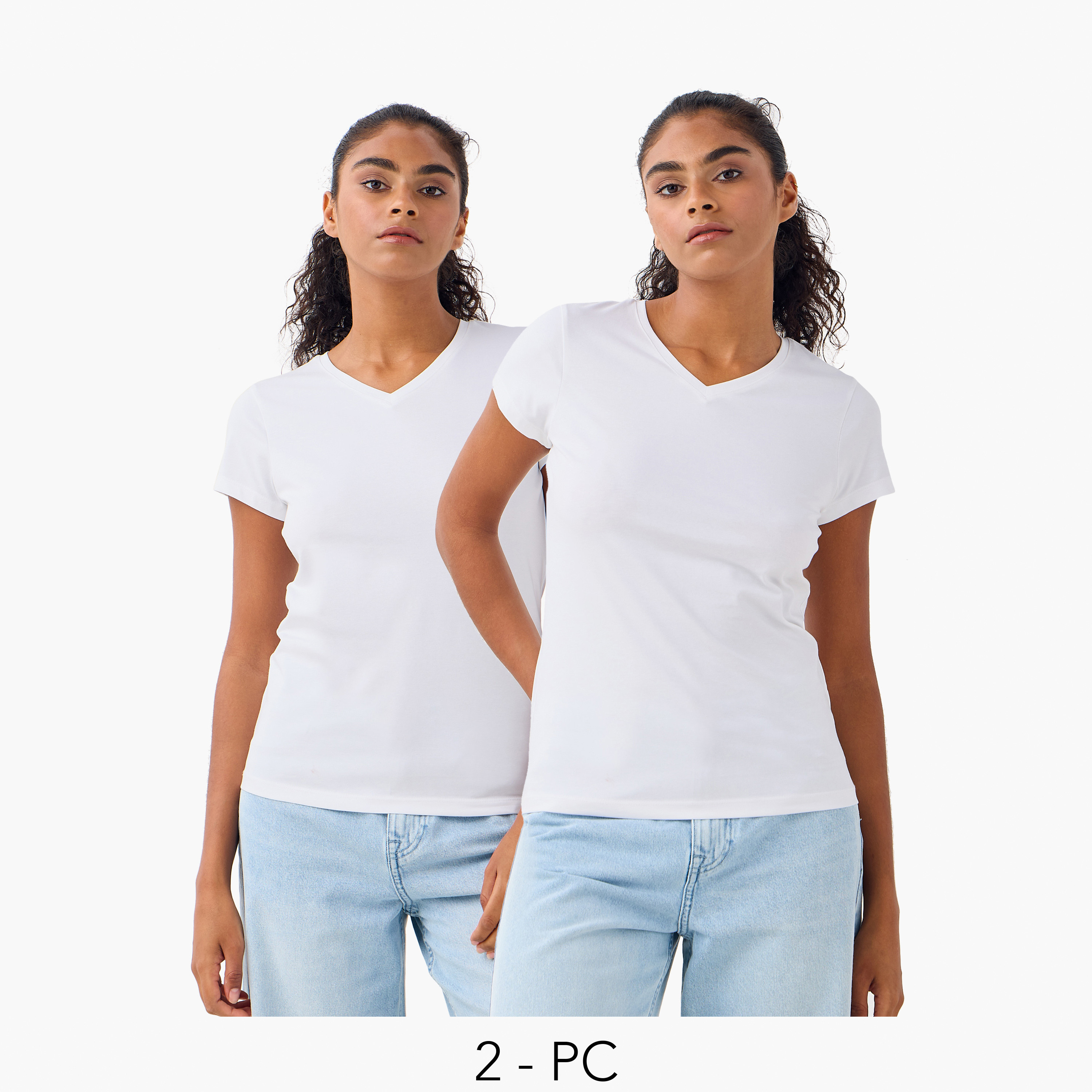 Set of 2 - V-neck T-shirt-women-clothing-tshirts-image-1