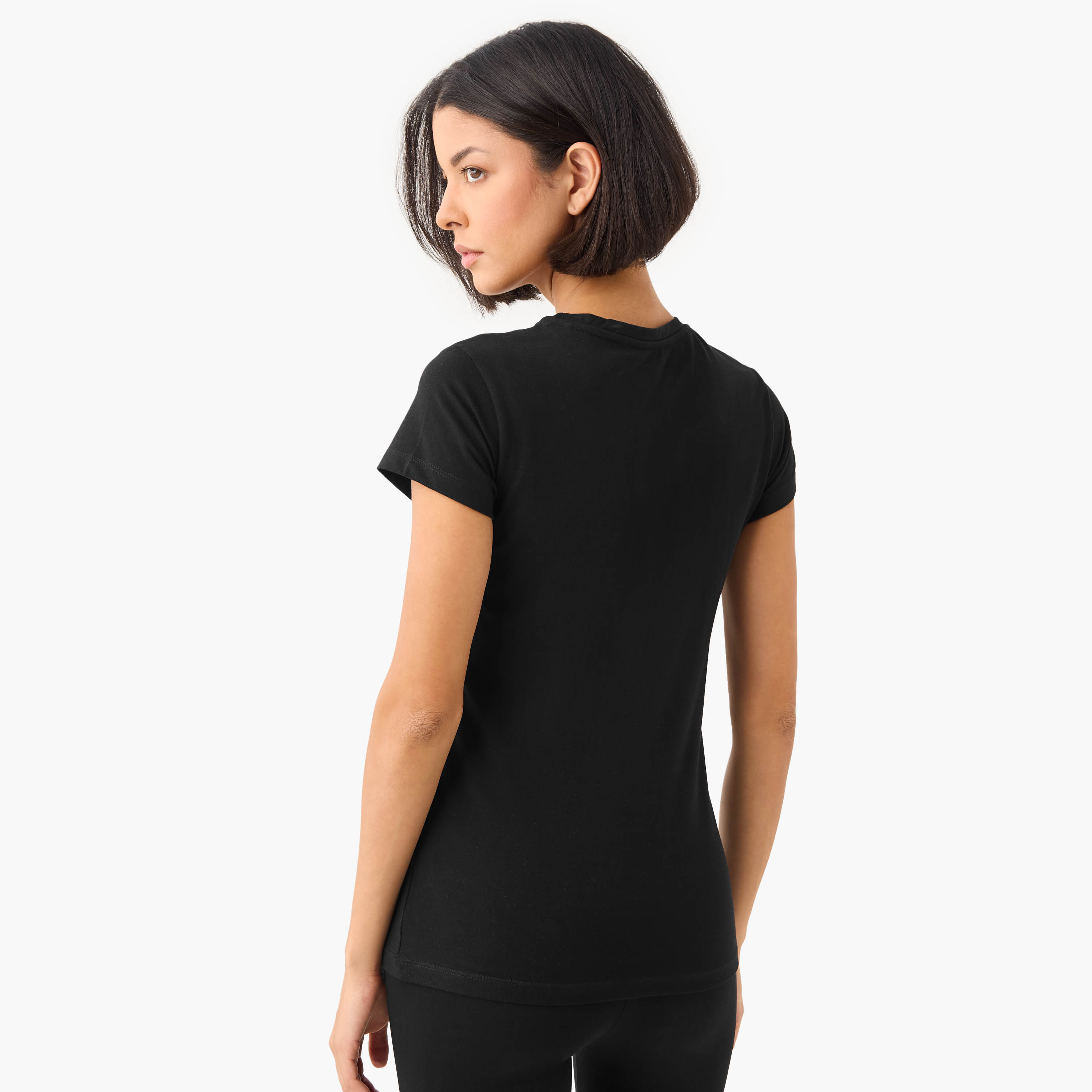 تيشيرت بياقة ضيّقة وأكمام كاب من سبلاش بيزيكس - طقم من قطعتين-women-clothing-tshirts-image-4