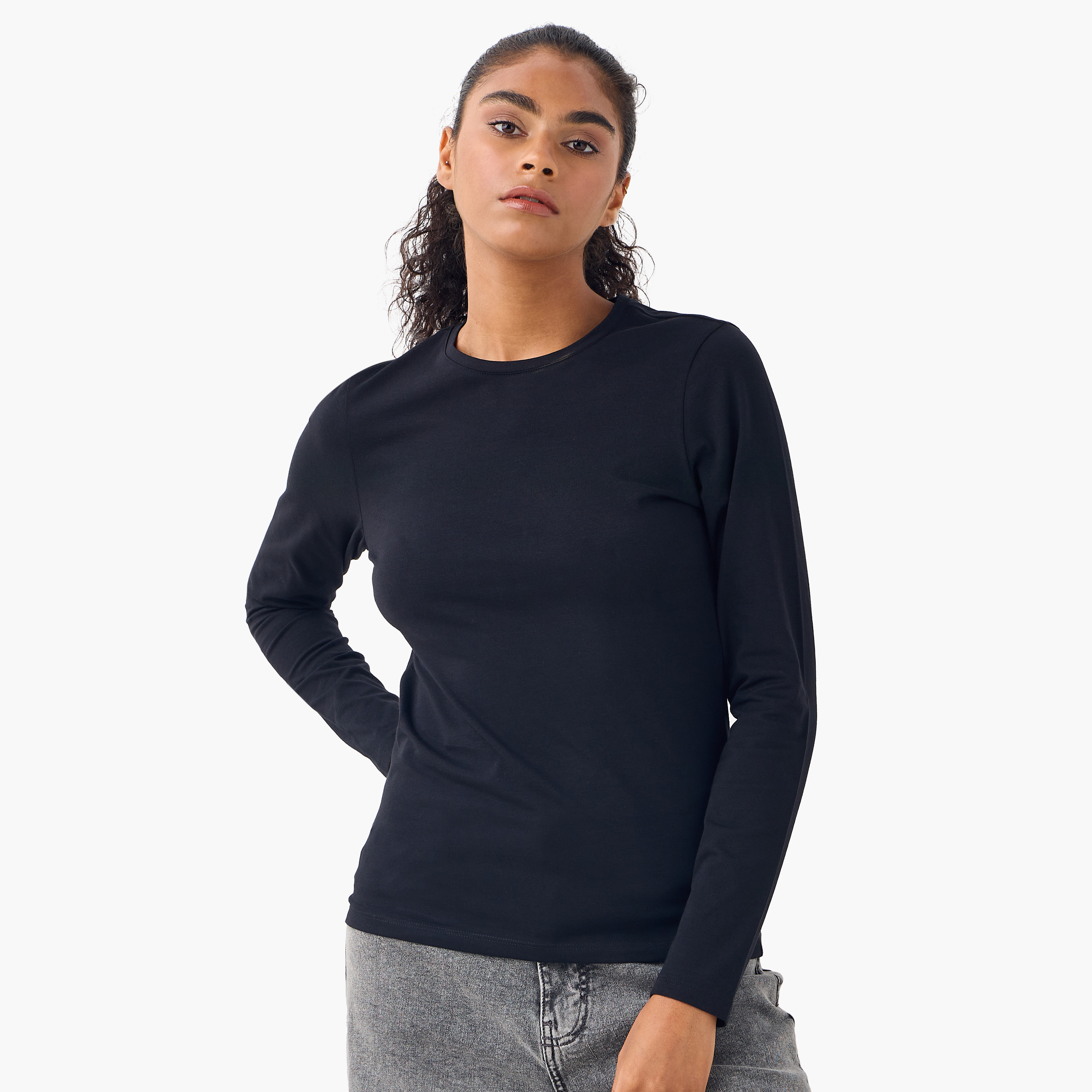 Set of 2 - Crew Neck T-shirt-women-clothing-tshirts-image-2