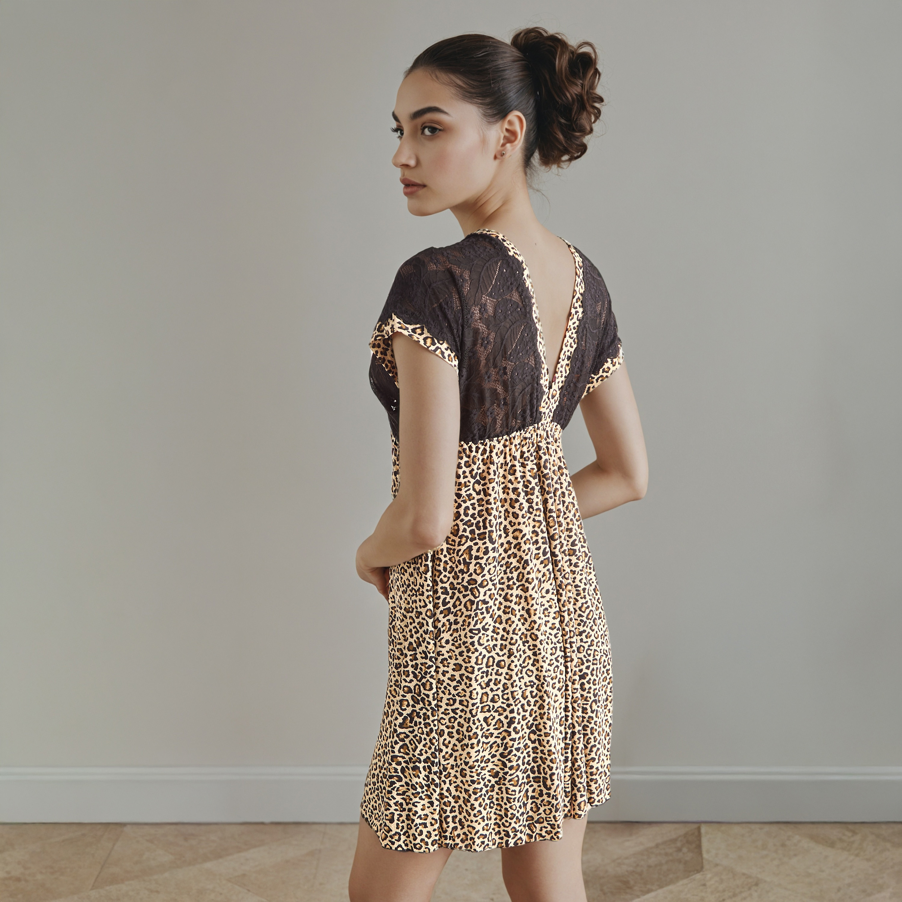 Animal Print Night Dress with Thongs-women-clothing-nightwear-robes-image-2
