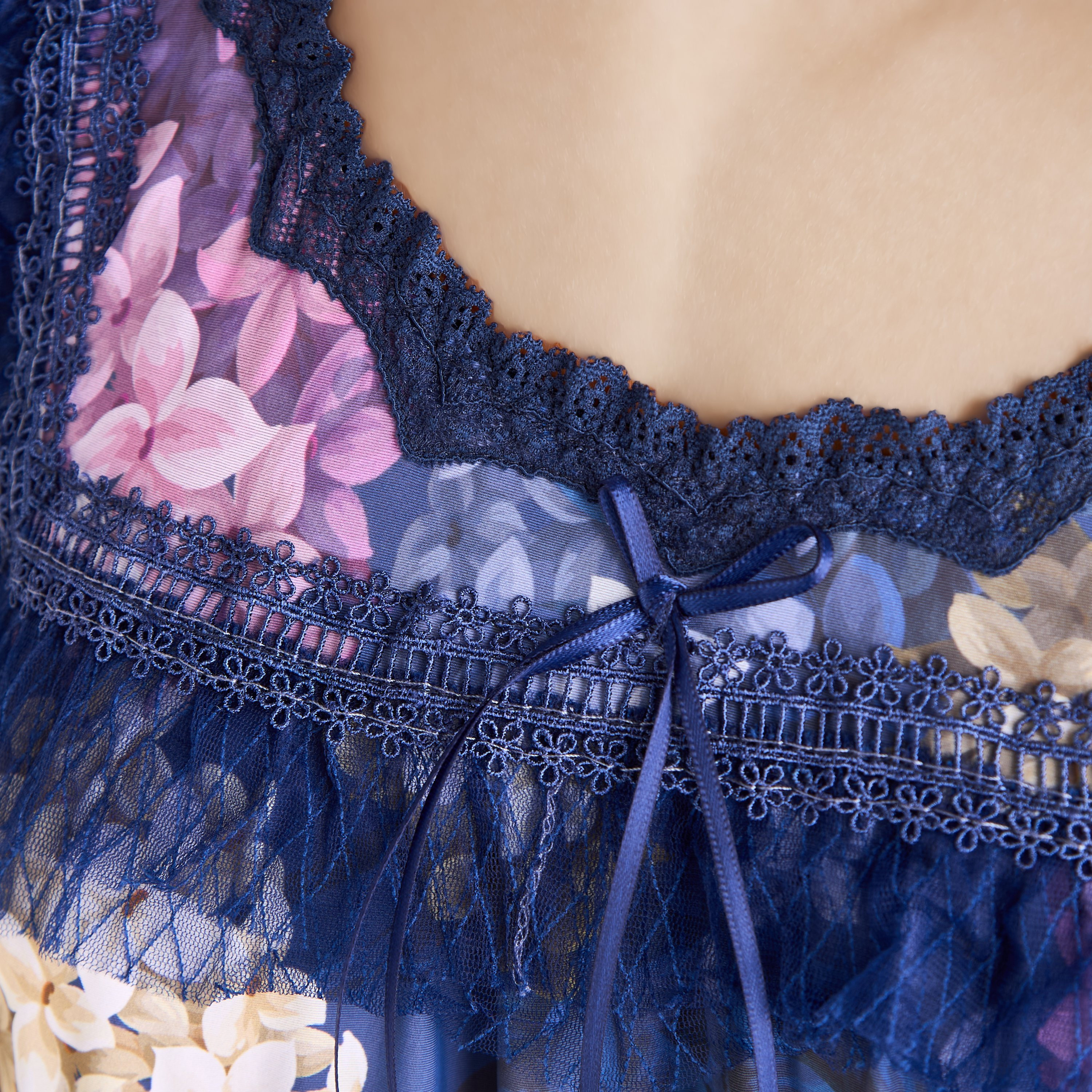 Floral Print Night Gown with Thongs-women-clothing-nightwear-robes-image-5