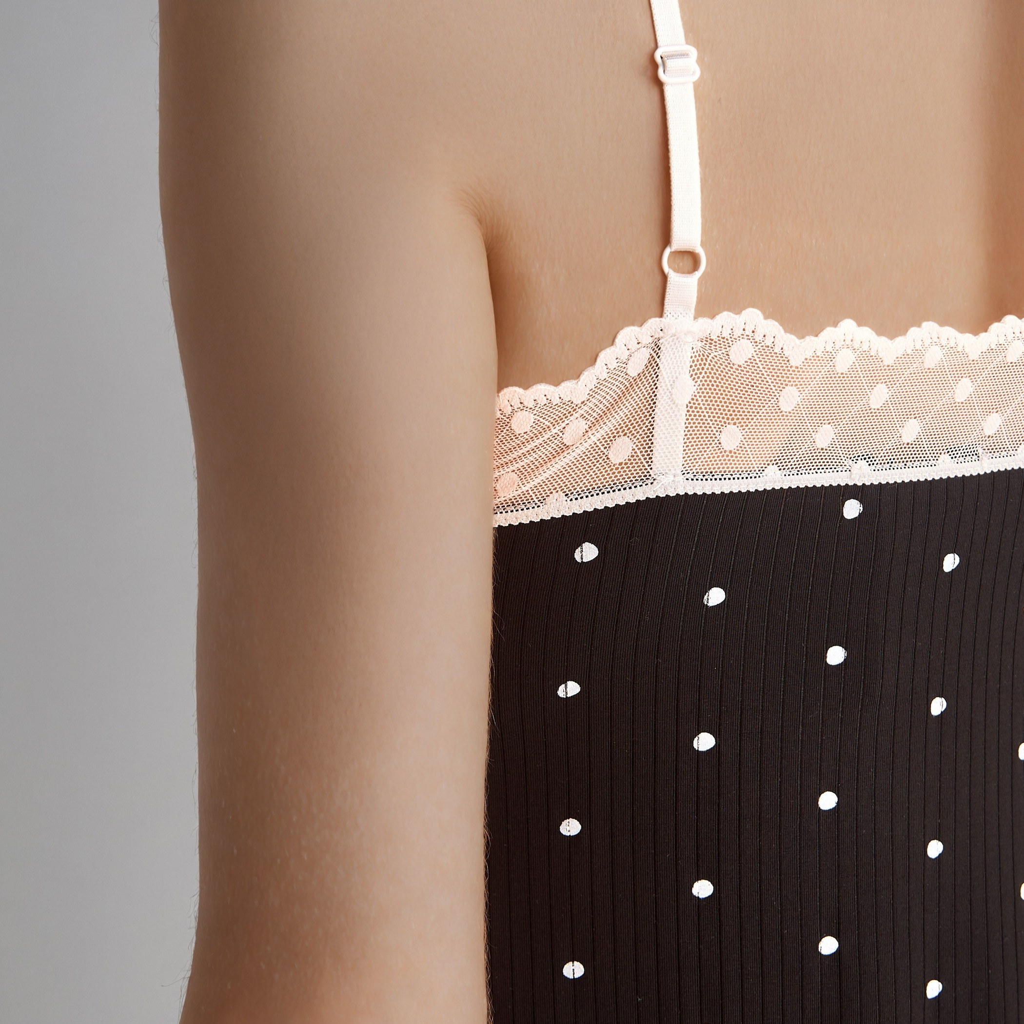 Polka Dot Lace Camisole with Shorts Set-women-clothing-nightwear-robes-image-4