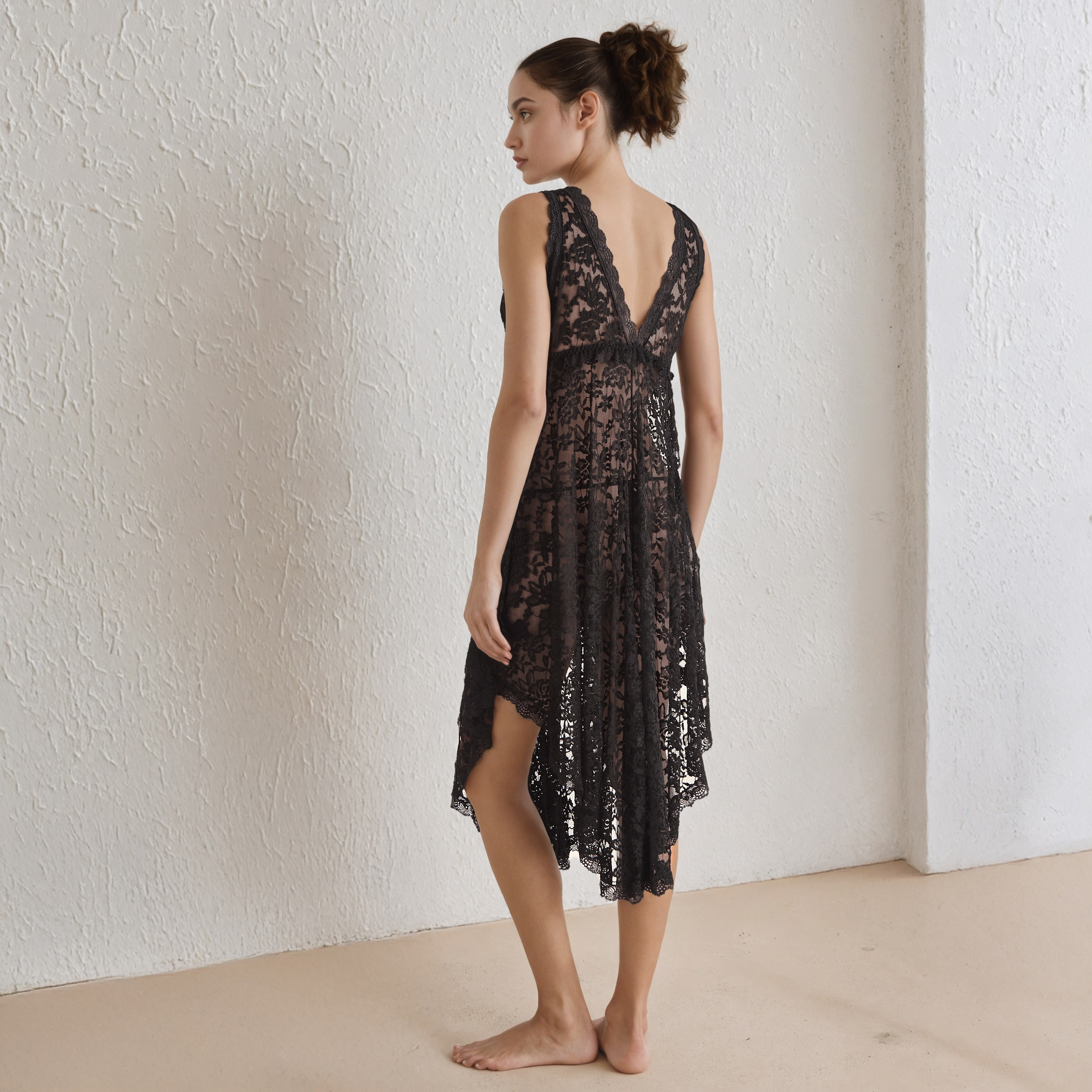 Lace Asymmetric Bridal Night Gown-women-clothing-nightwear-robes-image-2