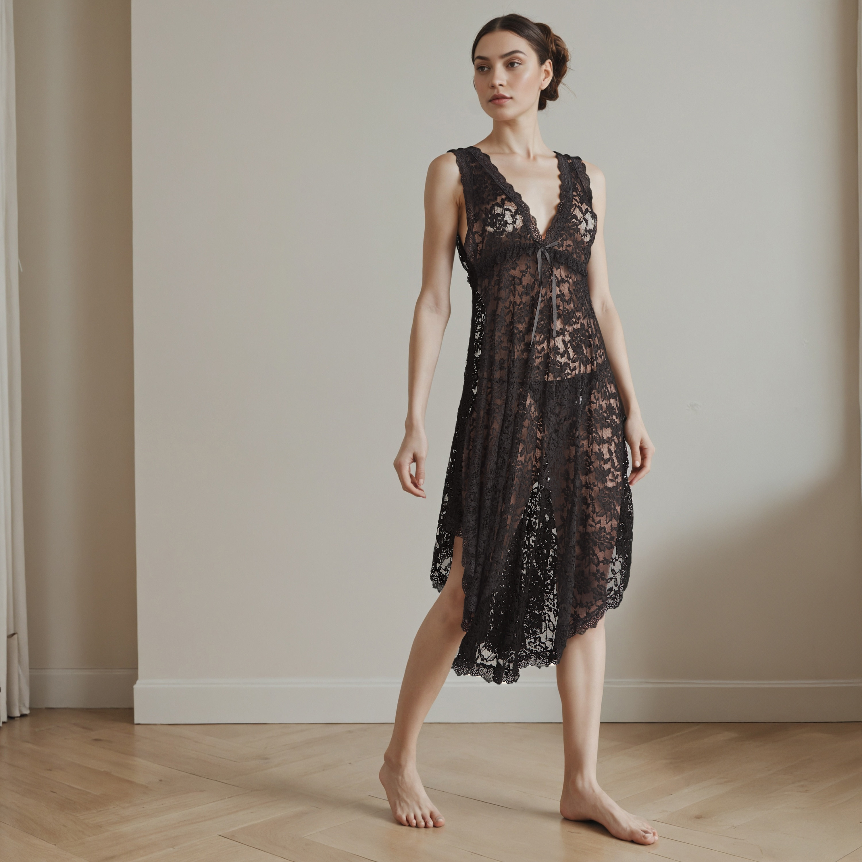 Lace Asymmetric Bridal Night Gown-women-clothing-nightwear-robes-image-6