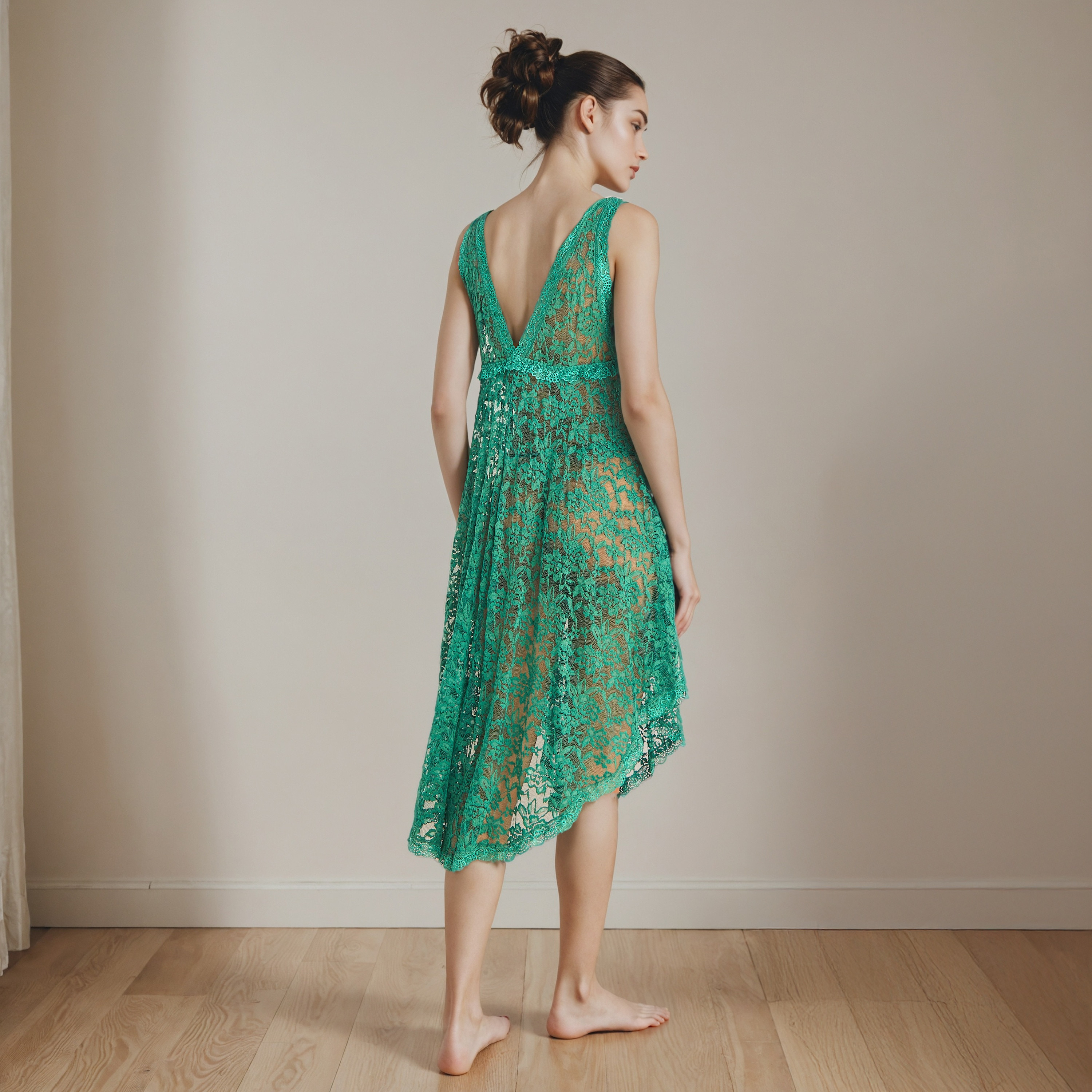 Lace Asymmetric Bridal Night Gown-women-clothing-nightwear-robes-image-2