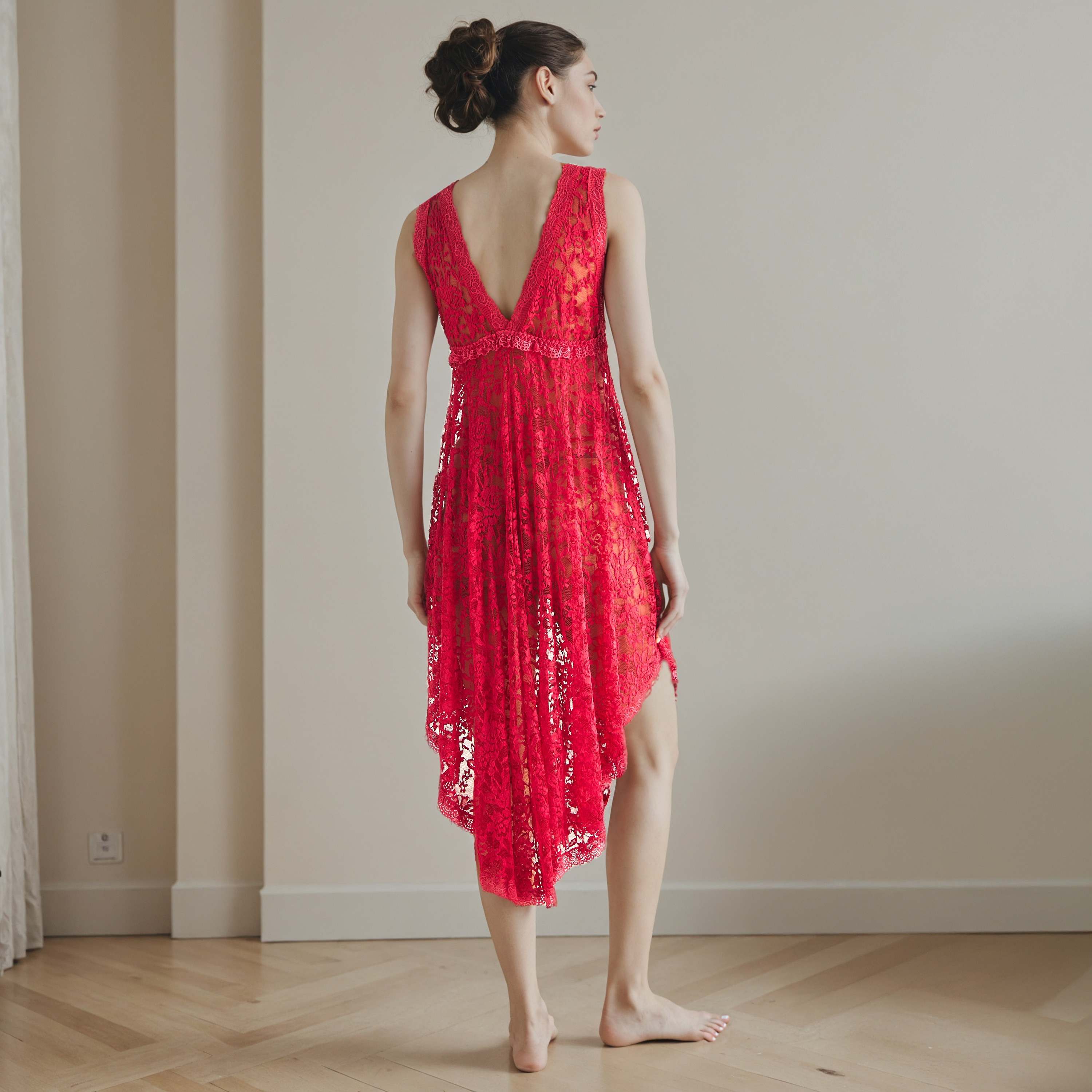 Lace Asymmetric Bridal Night Gown-women-clothing-nightwear-robes-image-3