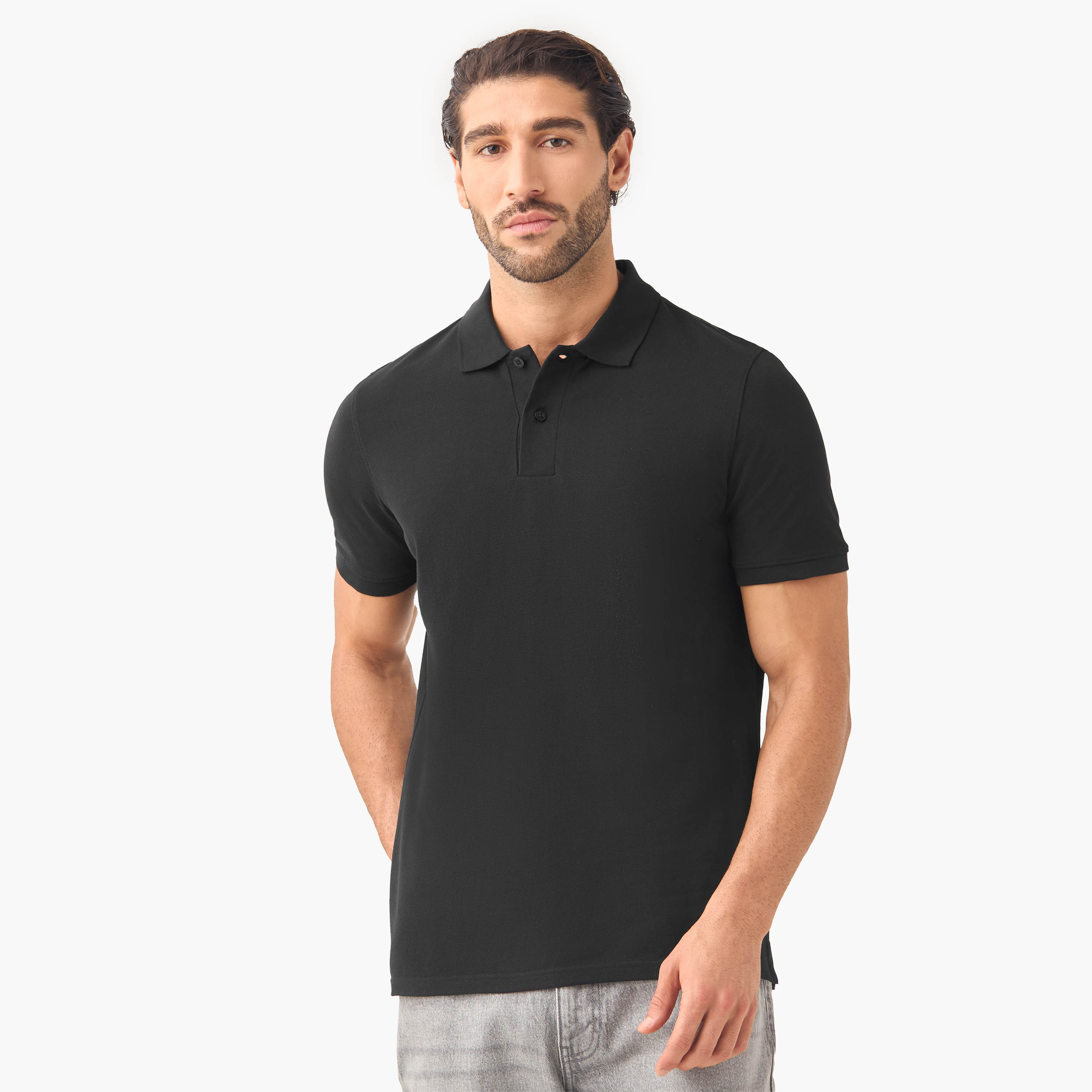 Set of 2 -  Polo Neck T-shirt with Short Sleeves-men-clothing-tshirtsandpolos-polos-image-2