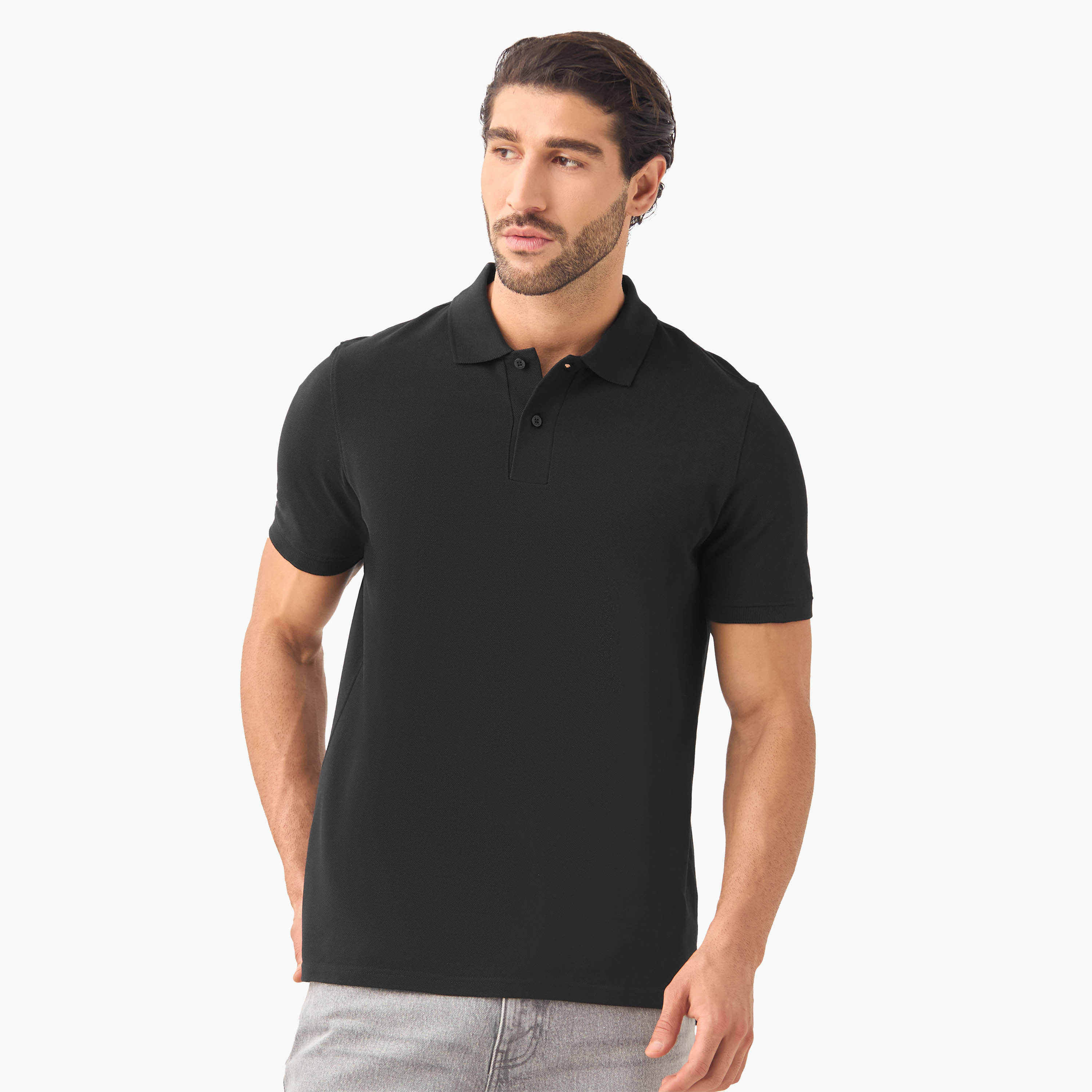 Set of 2 -  Polo Neck T-shirt with Short Sleeves-men-clothing-tshirtsandpolos-polos-image-4