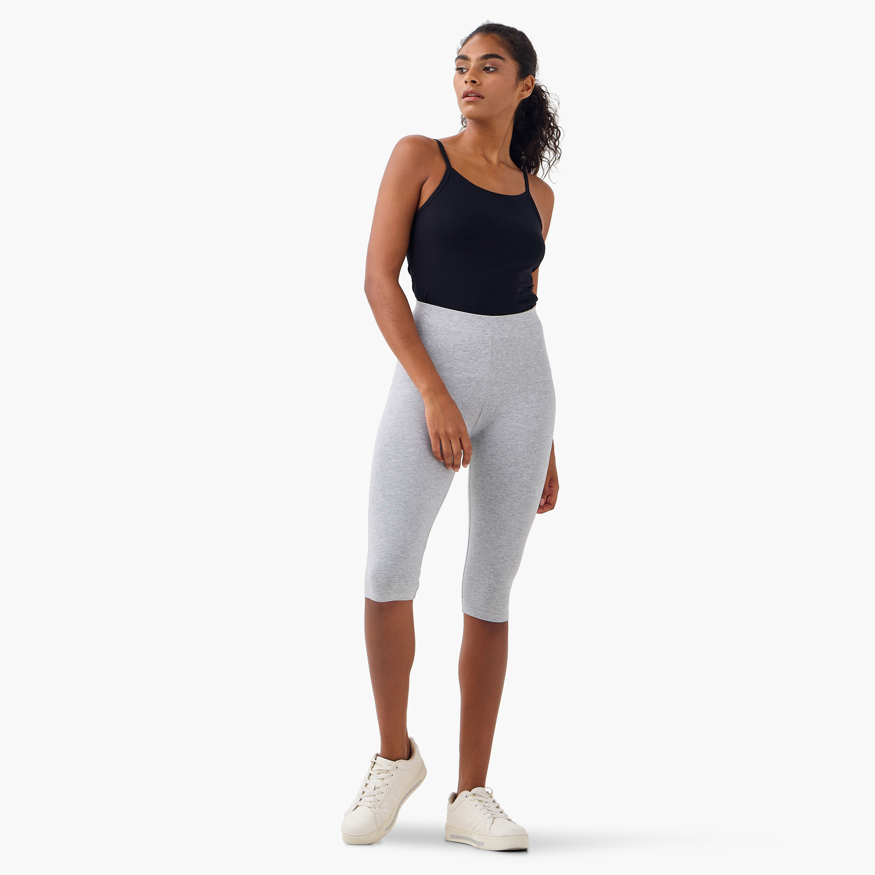Set of 2 - Cropped Flexi Waist Leggings-women-clothing-leggings-image-2