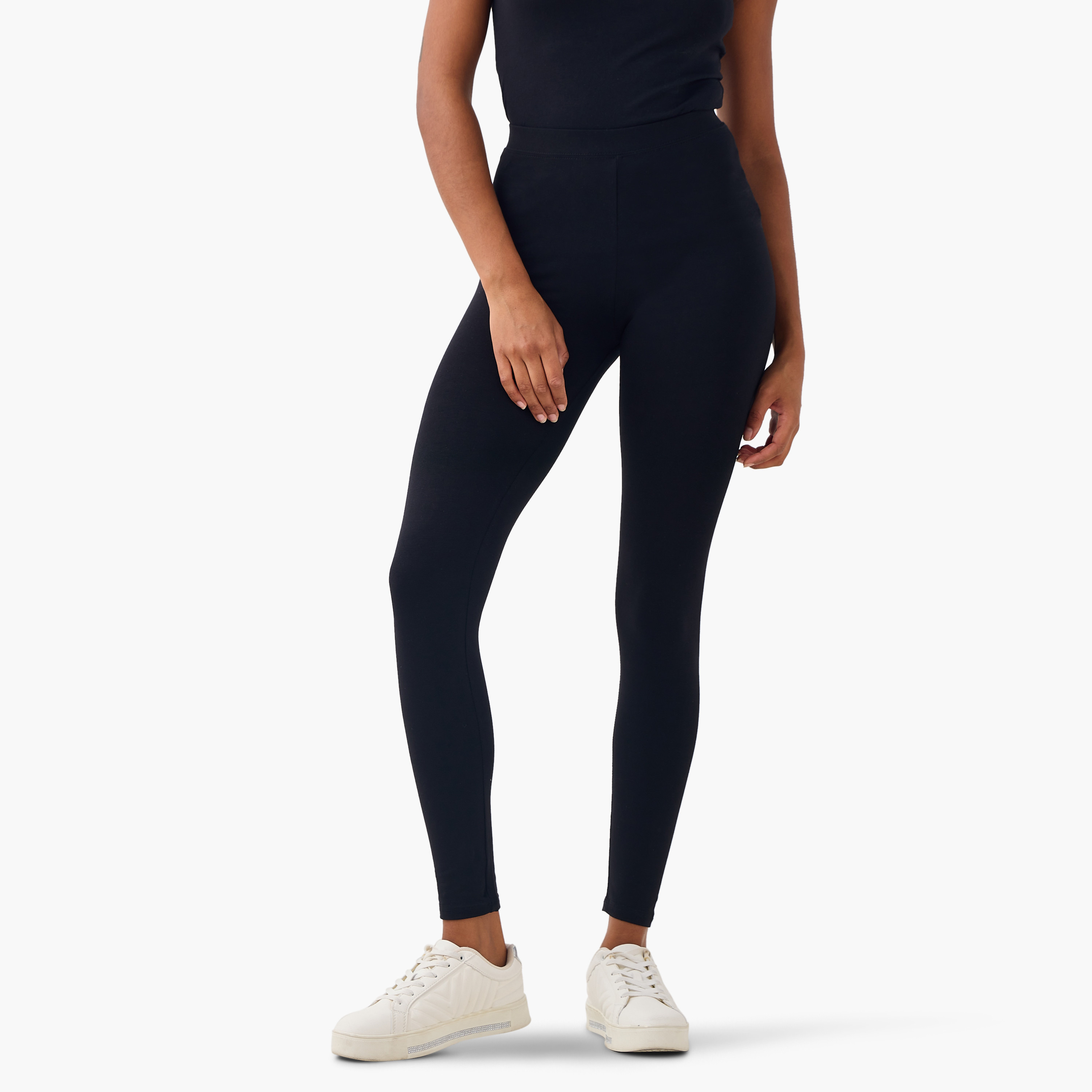 Set of 2 - Splash Basics Elasticated Waist Leggings-women-clothing-leggings-image-4